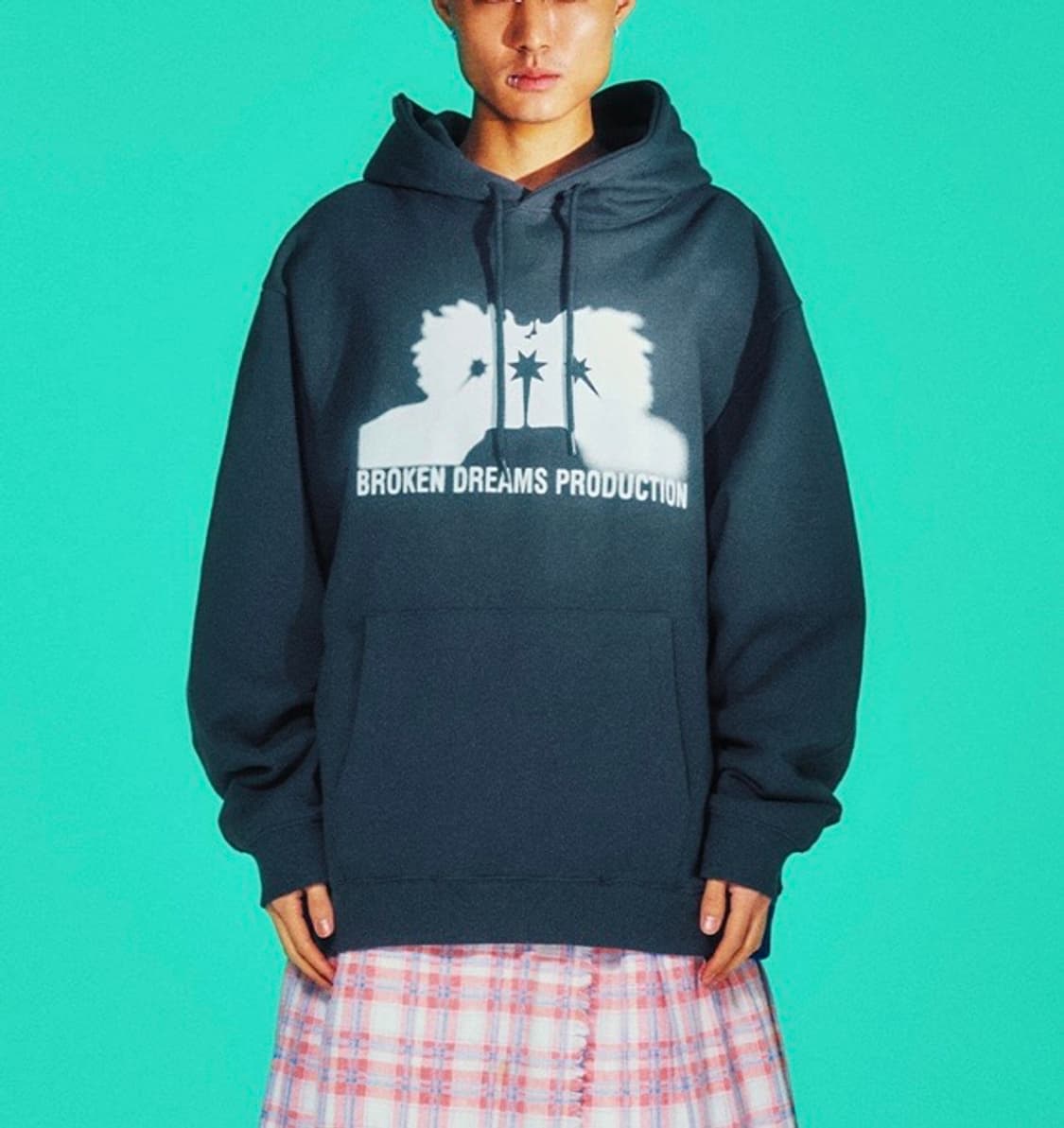 나이스고스트클럽 브로큰 드림스 후디 M 차콜 후드티 상품이미지1