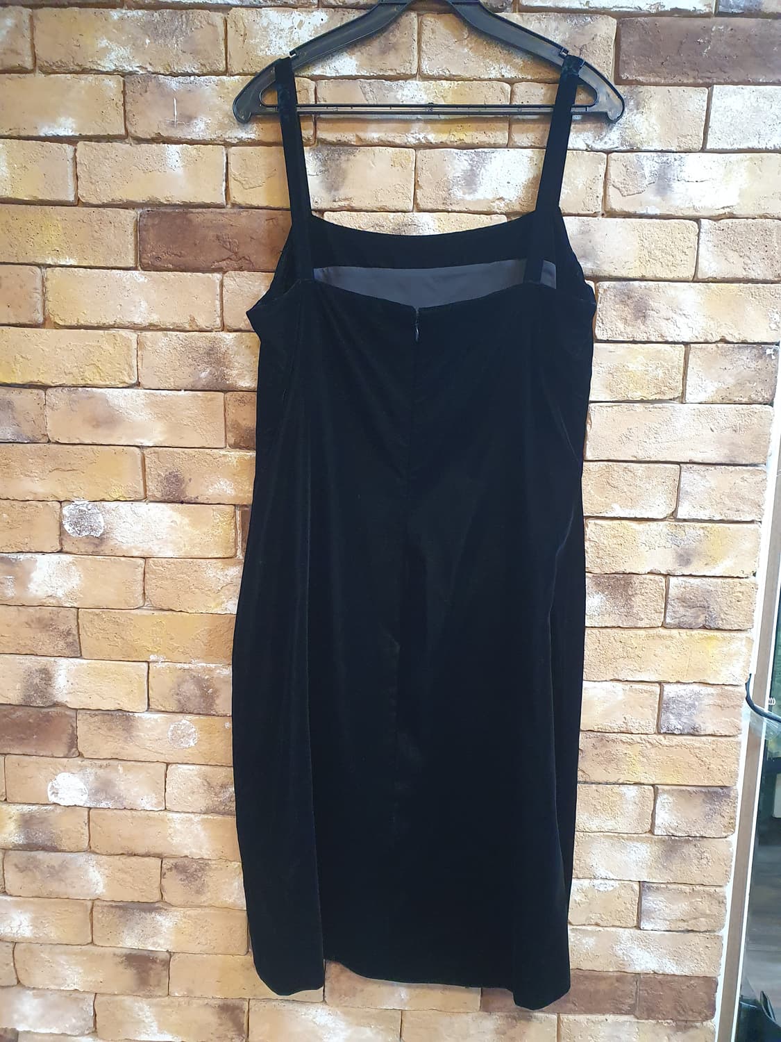 icb 벨벳 블랙 끈 원피스 상품이미지2