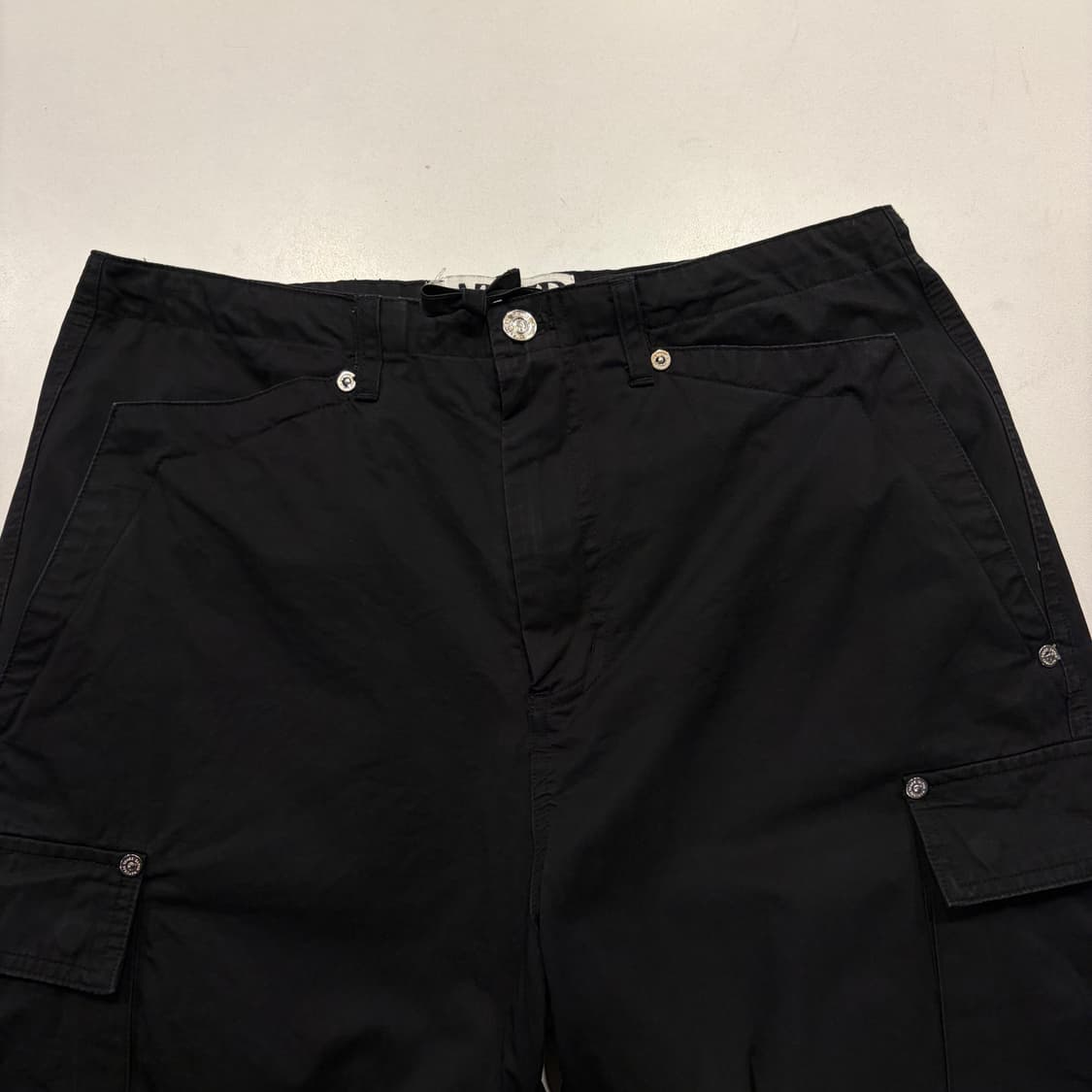 [L] 세터 블랙 와이드 카고 바지 팬츠 C322 상품이미지4