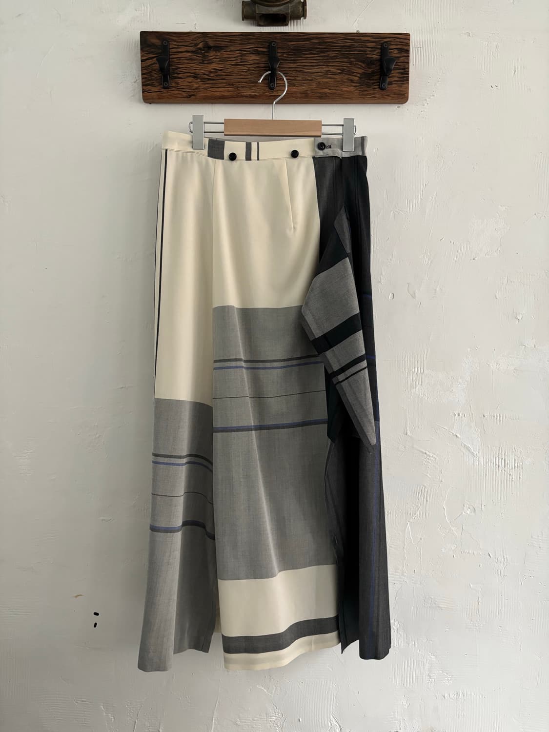 Y’s 요지야마모토 22AW 체크 패턴 롱 스커트 상품이미지4