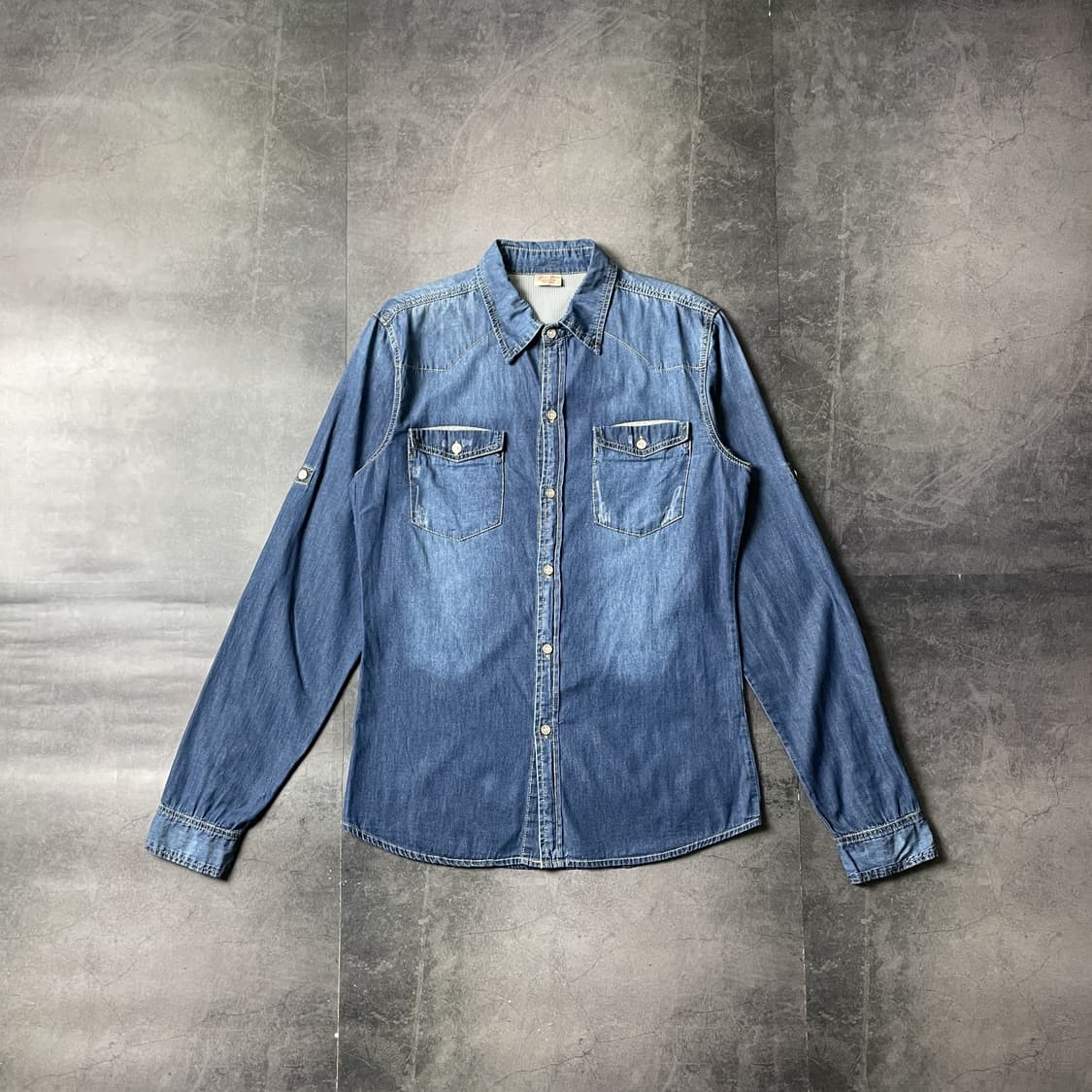 BURNS 빈티지 플랩포켓 코튼 데님 셔츠 A00566 상품이미지1