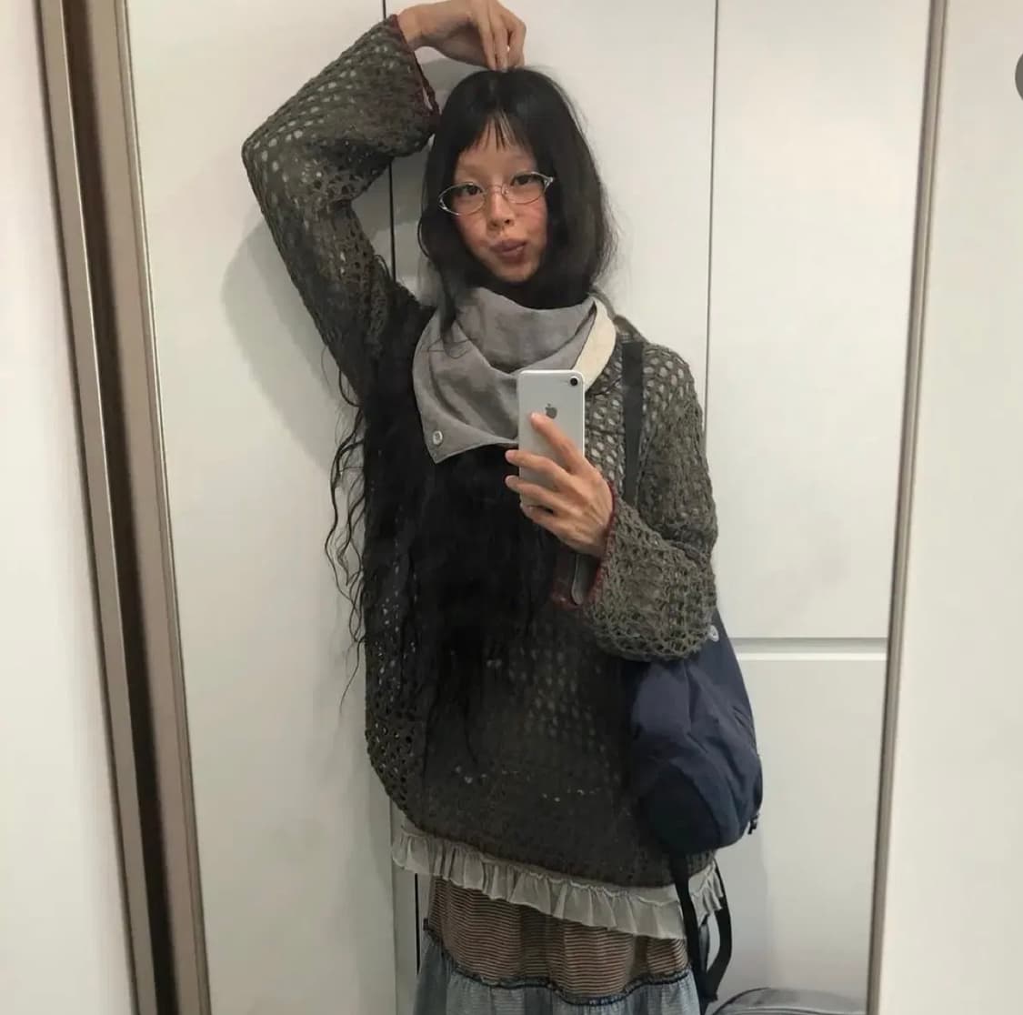 코이세이오 바텀 멀티플 프릴 드레스 + 홀 니트 상품이미지1