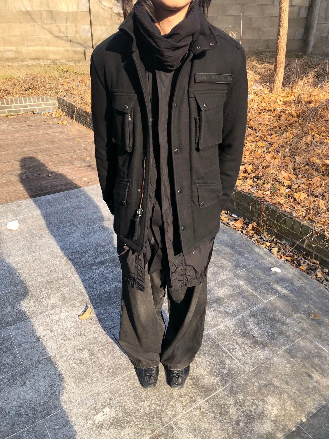 아르마니 익스체인지 하이넥 울 야상 자켓 상품이미지3