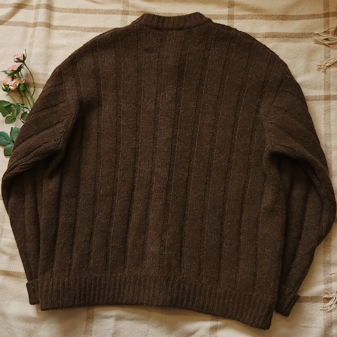 90s 프렌치 핸드메이드 울 가디건 유럽 헤비울 스웨터 빈티지 니트 xl 상품이미지3