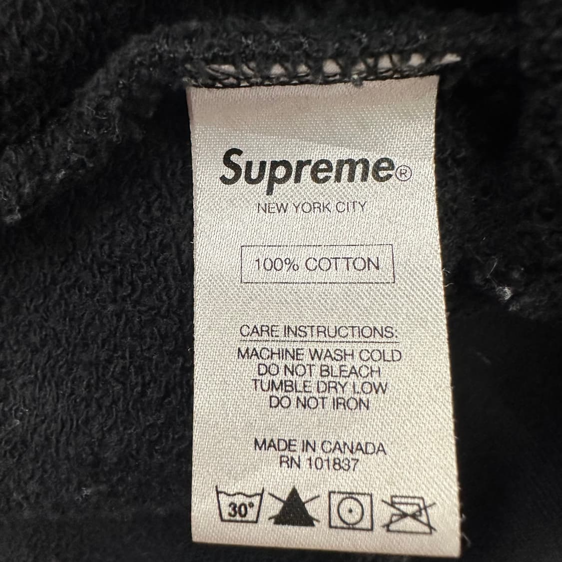 M 슈프림 15ss 크롬 아치 로고 블랙 후드티 상품이미지6