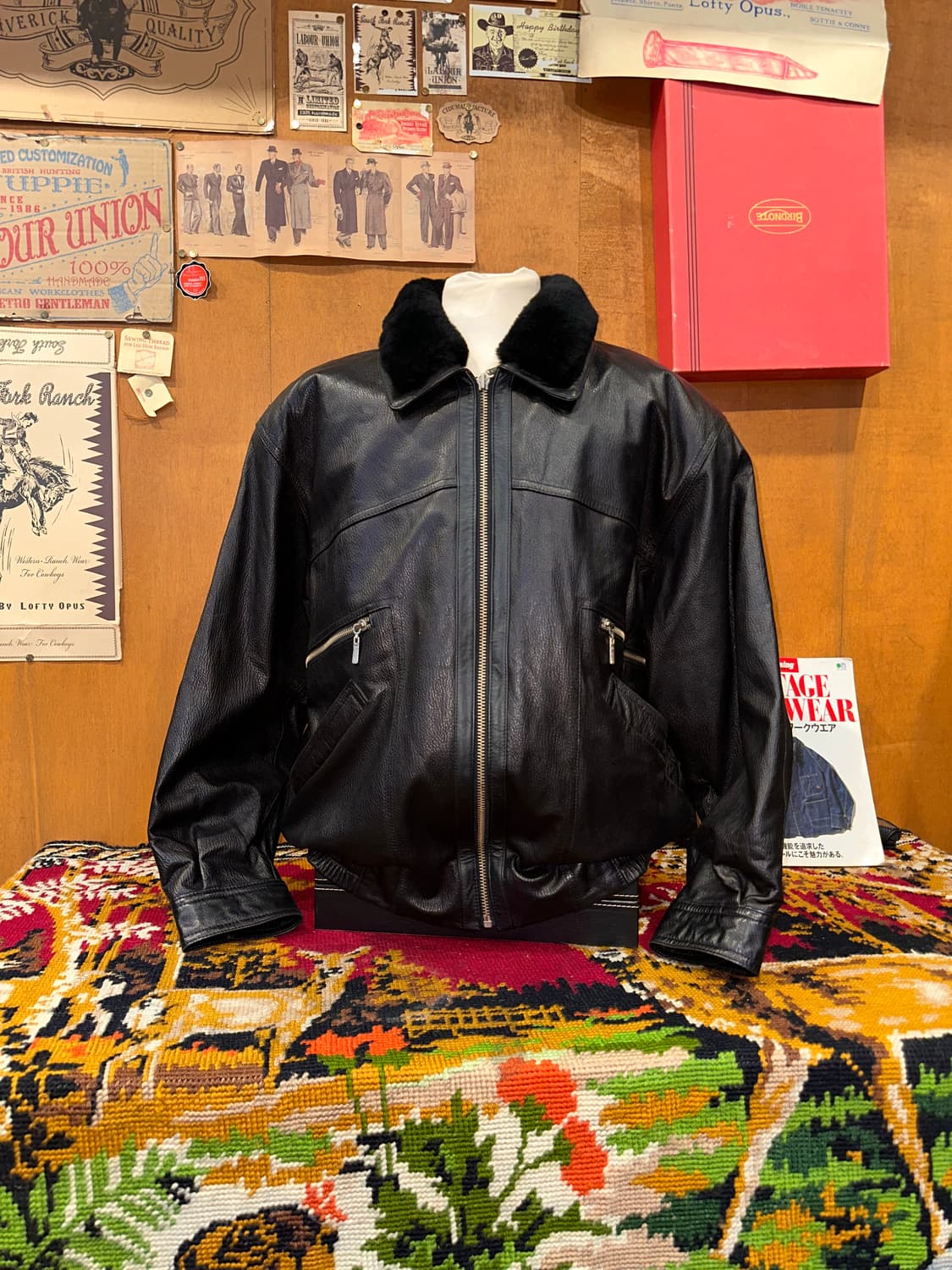 ( XL-2XL ) 봄버자켓 푸퍼자켓 레더자켓 가죽자켓 항공점퍼 블루종 상품이미지3
