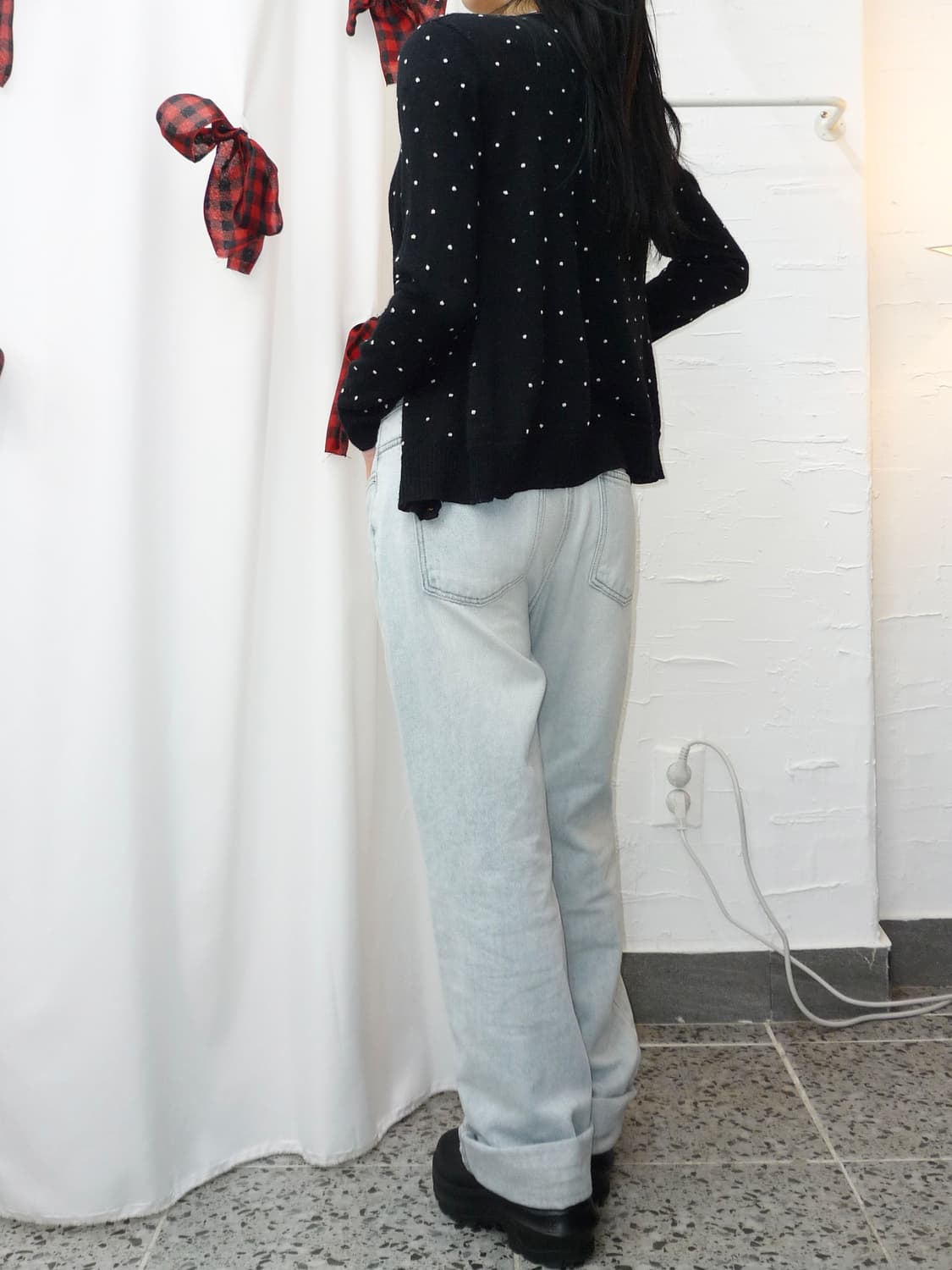 Dot cropped cardigan 상품이미지4