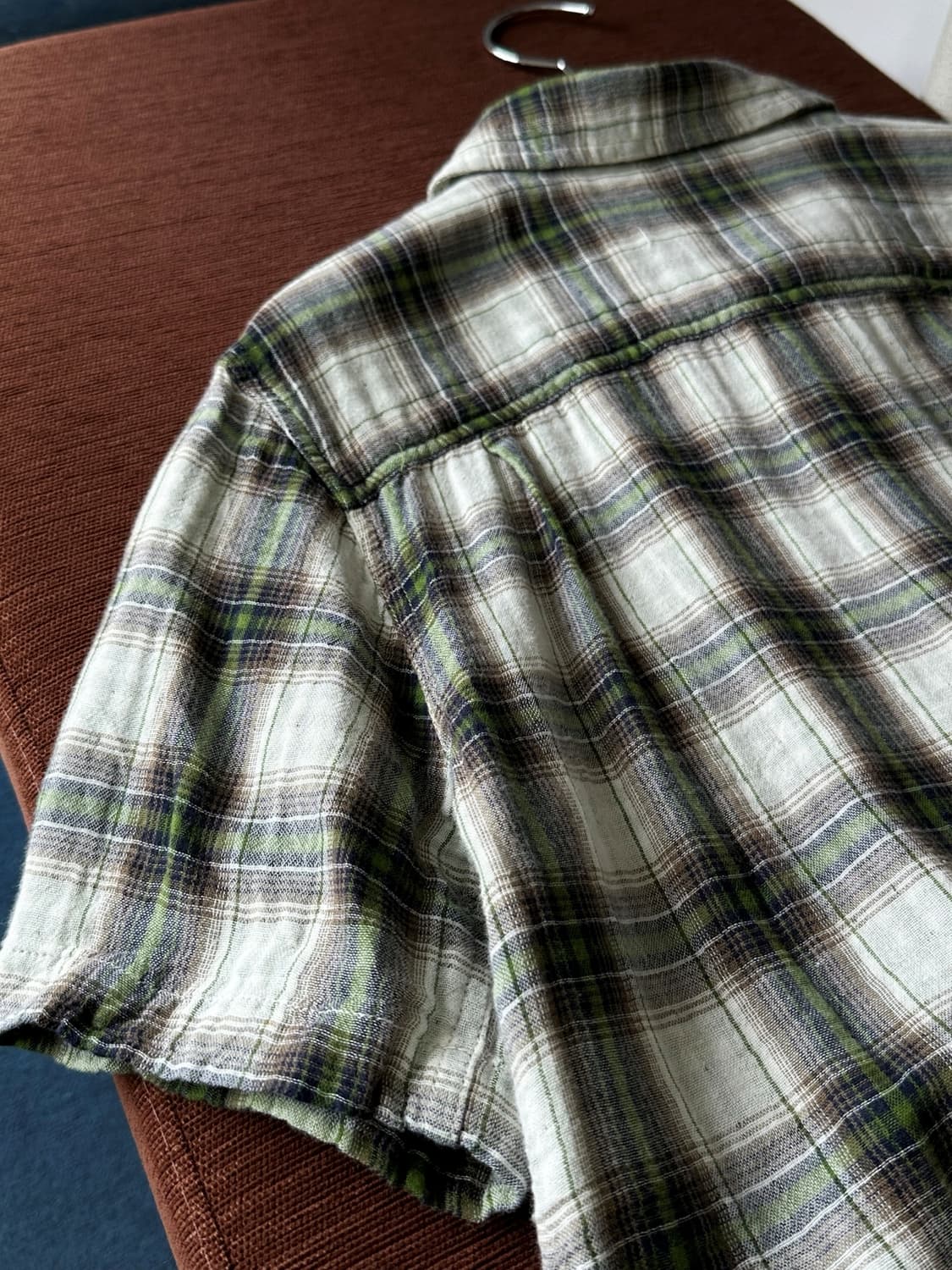 Cotton gauze fabric check shirt 상품이미지10