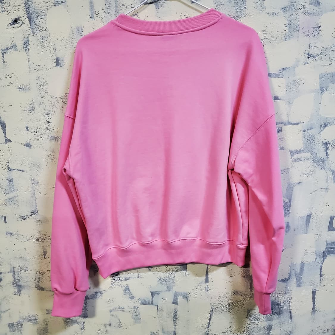 페블러스아카이브 우먼즈 크롭 베어프렌즈 엠보자수 맨투맨  상품이미지2