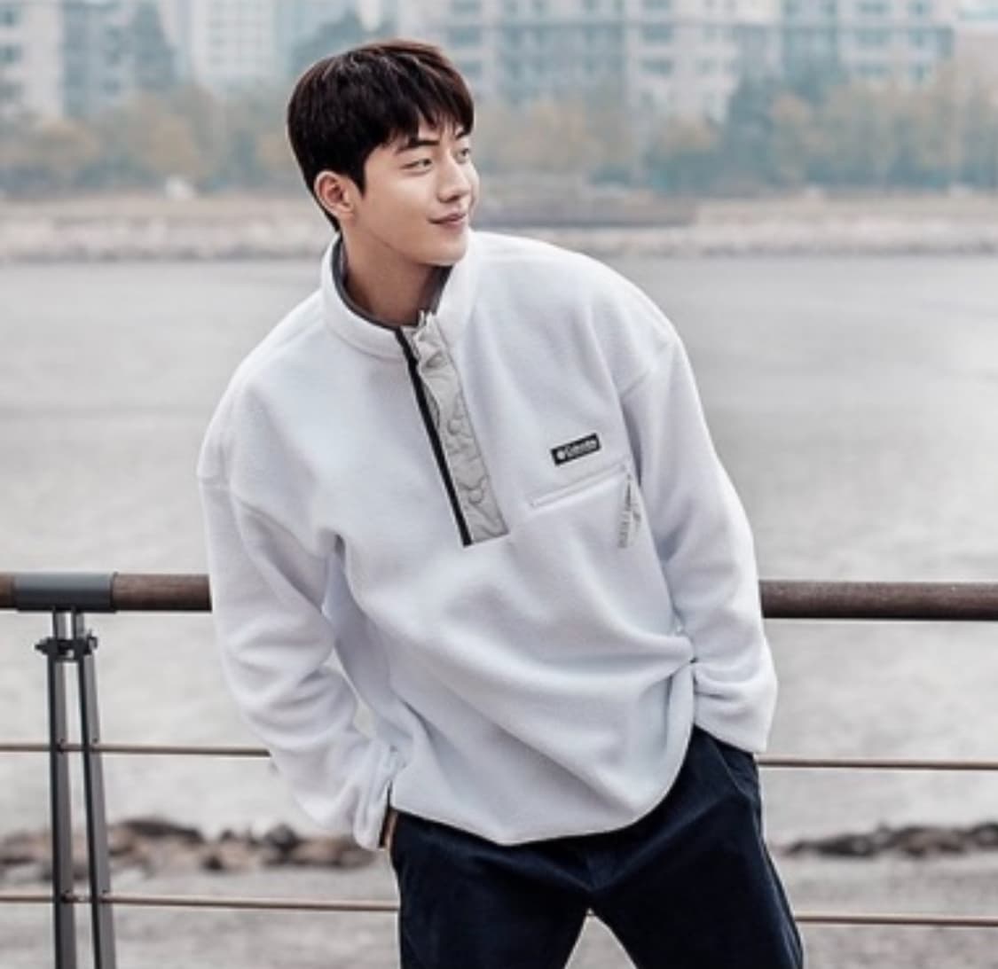 [L] Columbia 컬럼비아 헬베티아 화이트 후리스 풀오버 상품이미지4