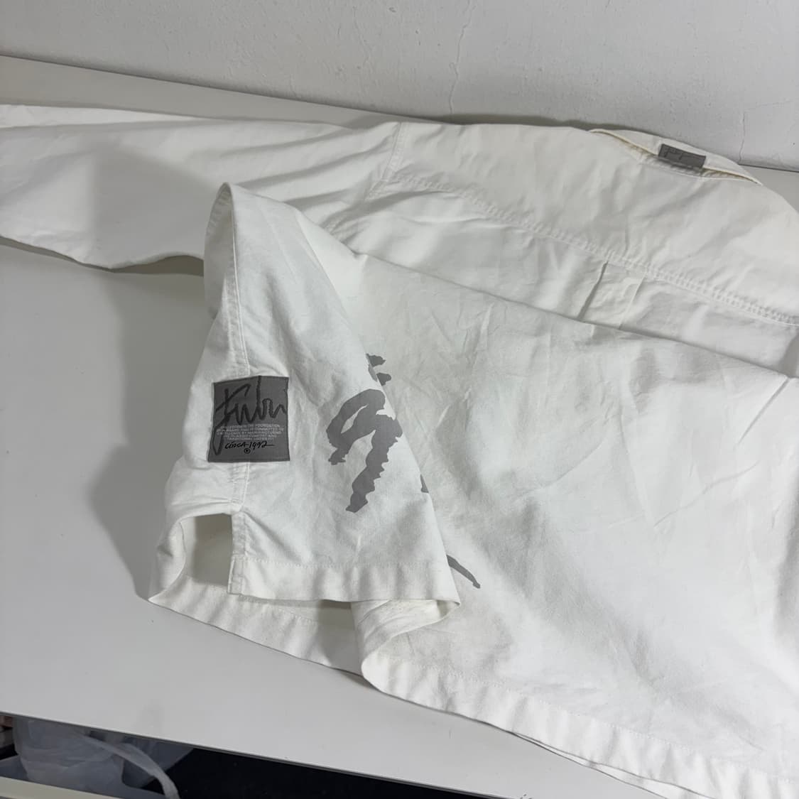 95 FUBU 푸부 화이트 자수 백로고 옥스퍼드셔츠 상품이미지5