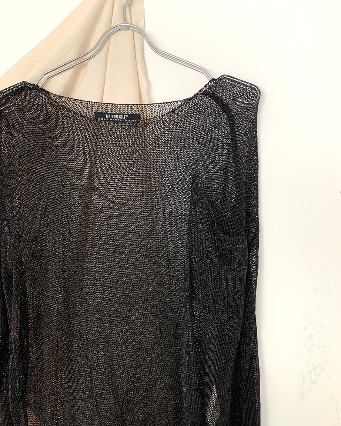 Feminine black net long sleeve 상품이미지8