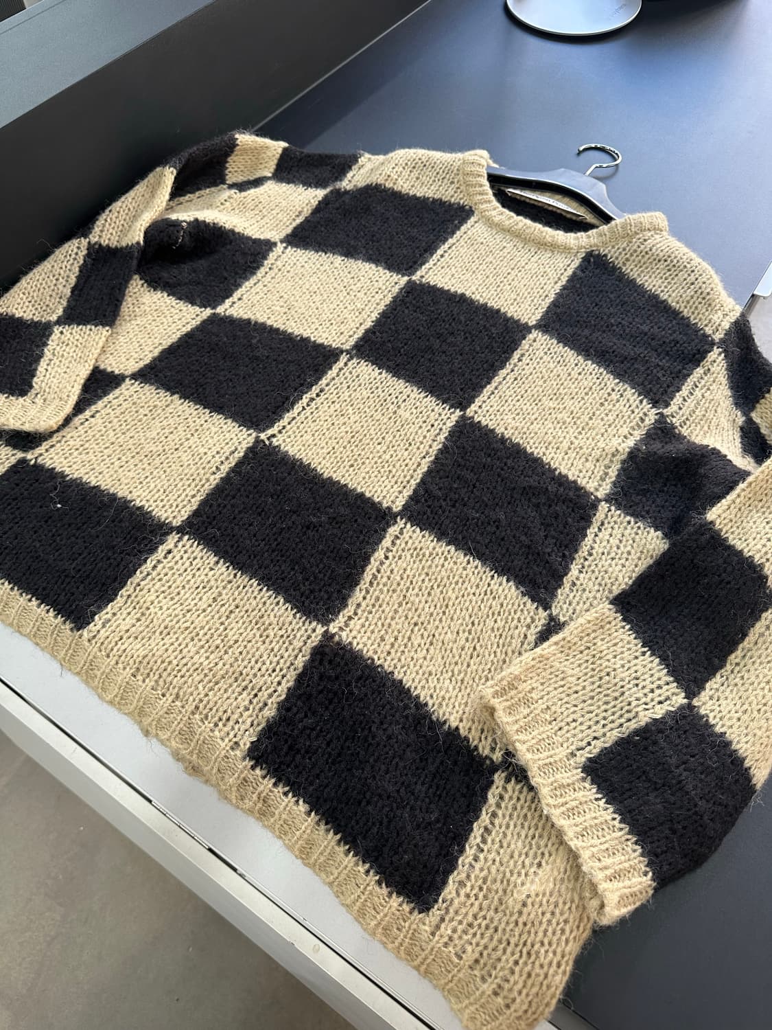 더오픈프로덕트 체커보드 울 니트 상품이미지5