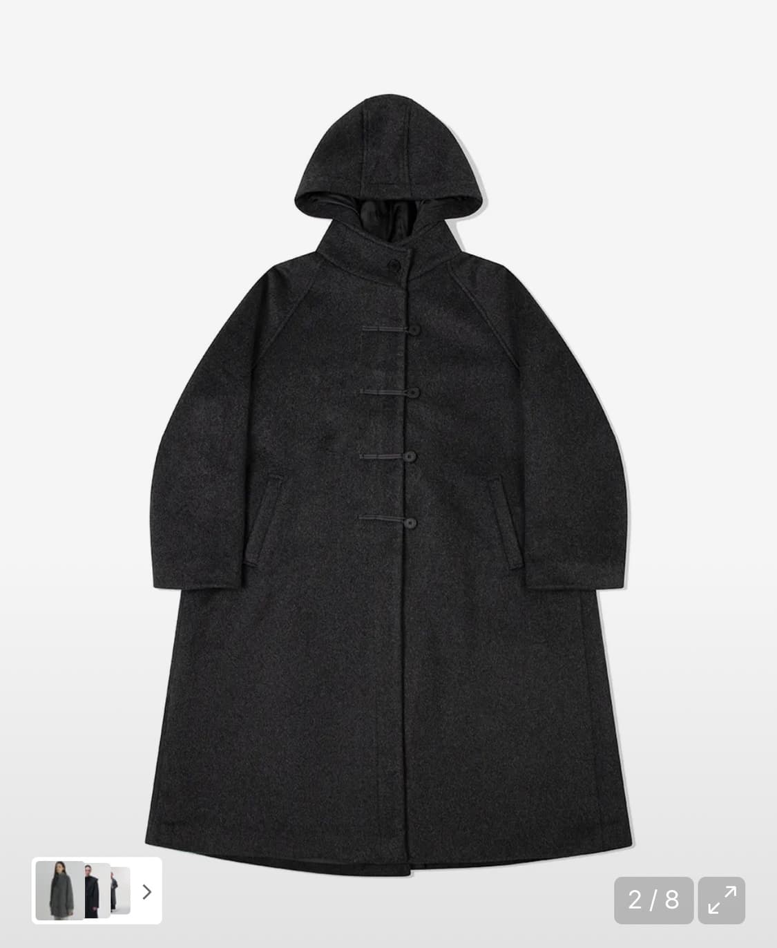 미세키서울 후드 롱 더플 코트 상품이미지2