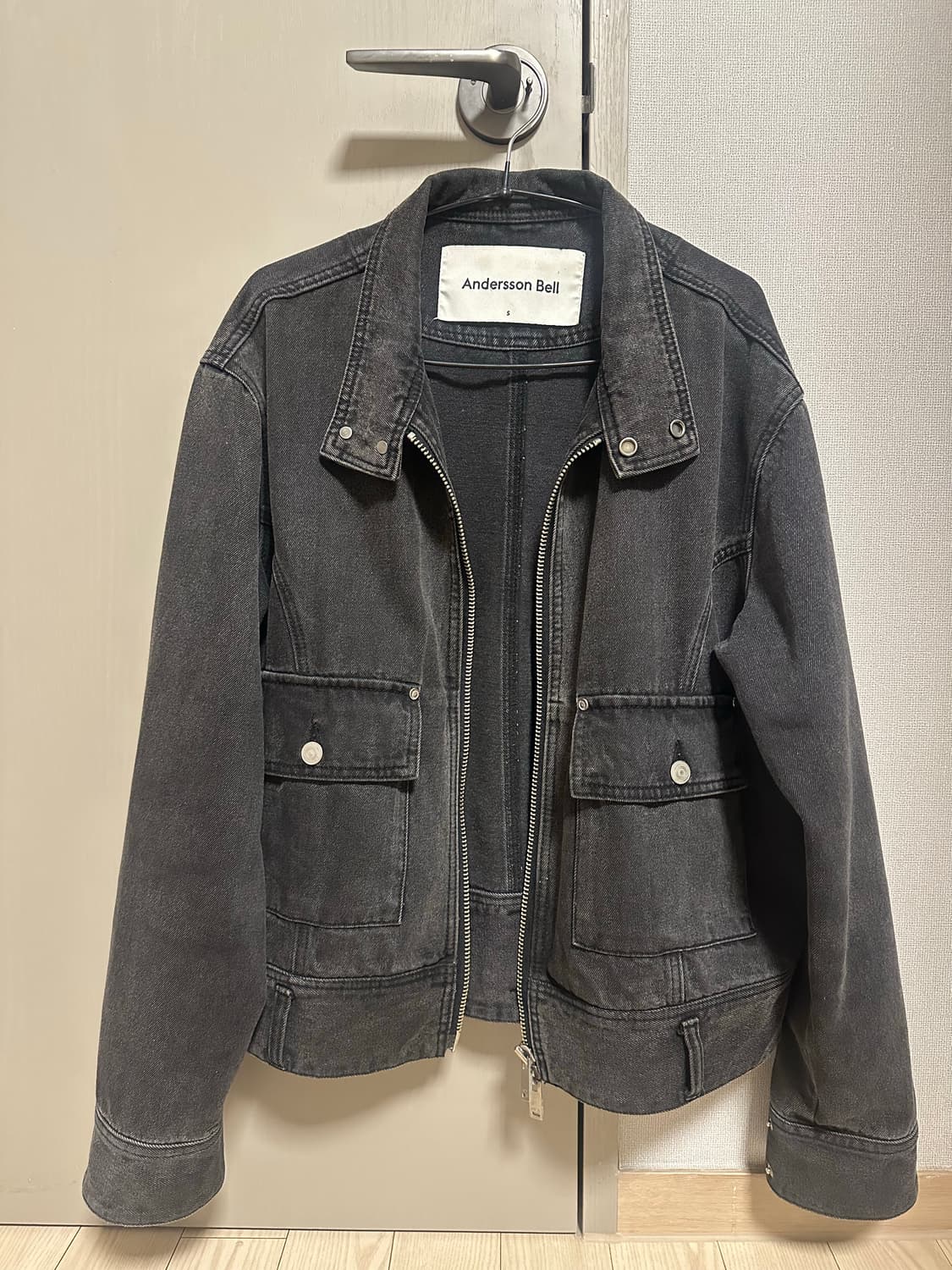 앤더슨벨 뮬렌스 벨티드 바이커 자켓(블랙) 상품이미지3