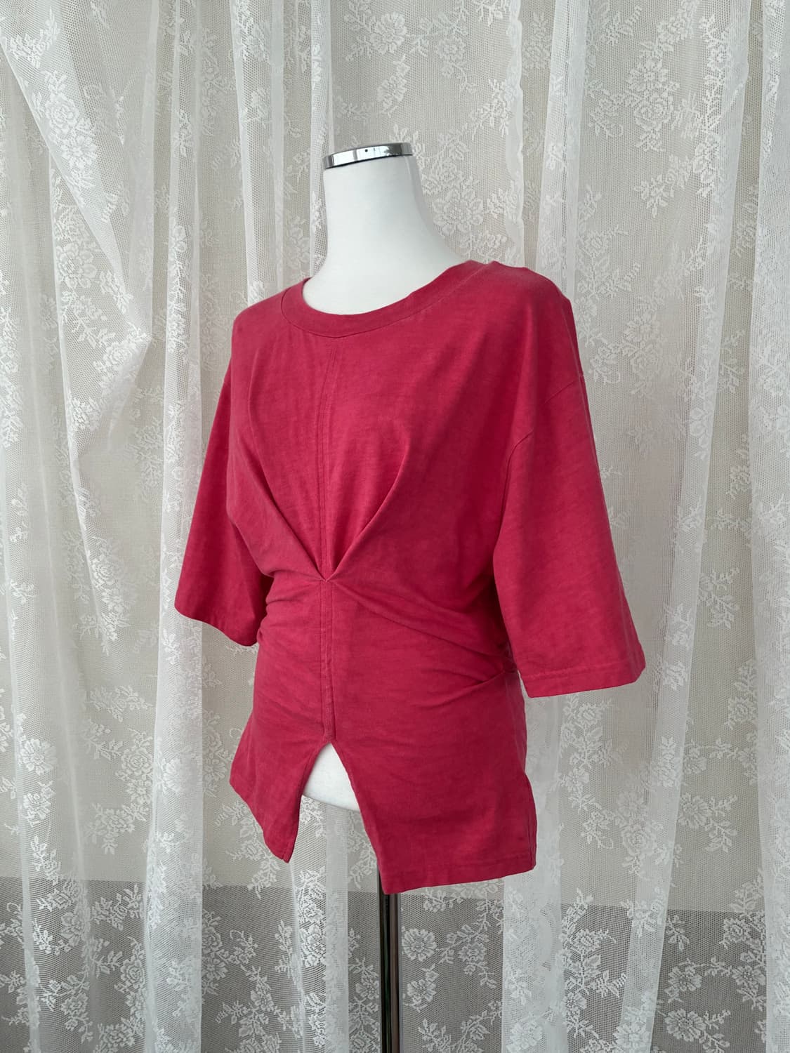 38) 이자벨마랑 드레이프 반팔 티셔츠 핑크 상품이미지2