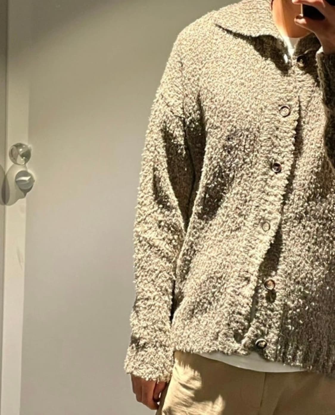 유스 youth 브러시드 니트 카라 니트 가디건 브라운 상품이미지2