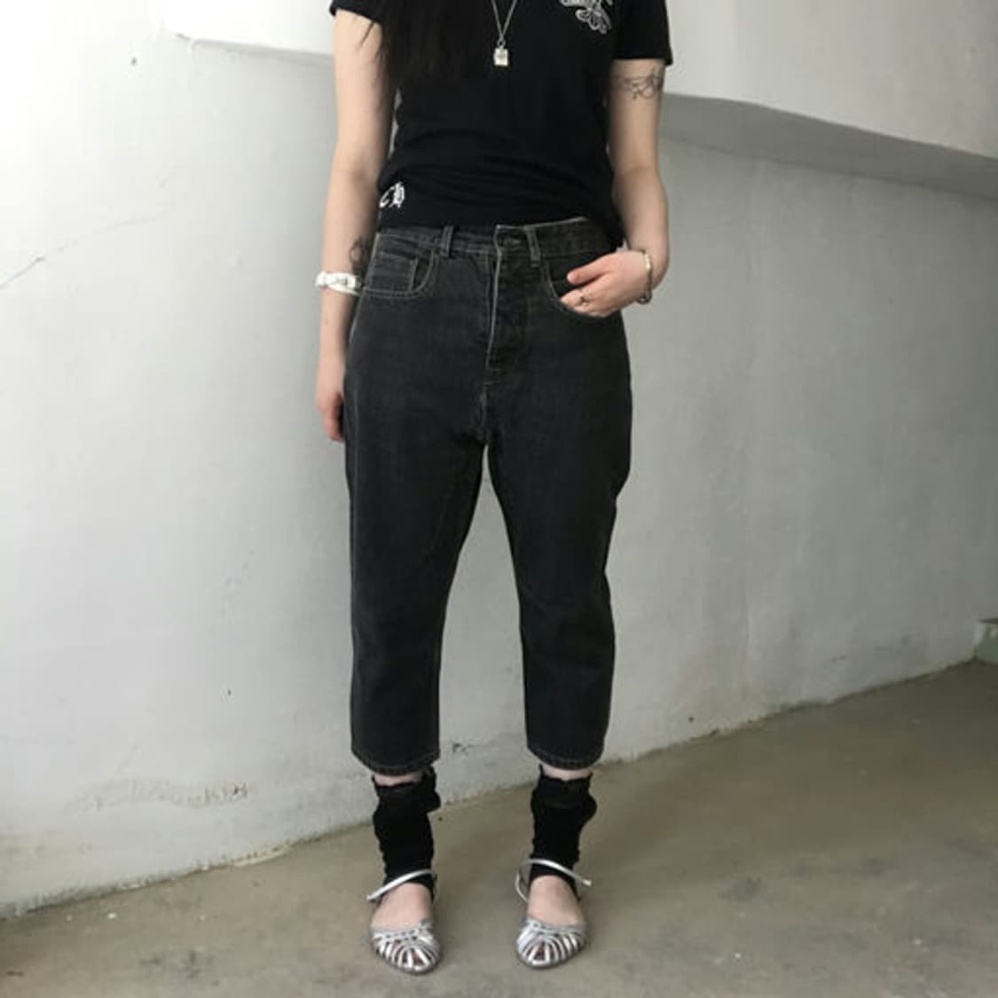 릭오웬스(Rick Owens) 다크 가먼트 워시드 크롭 데님 팬츠 상품이미지3