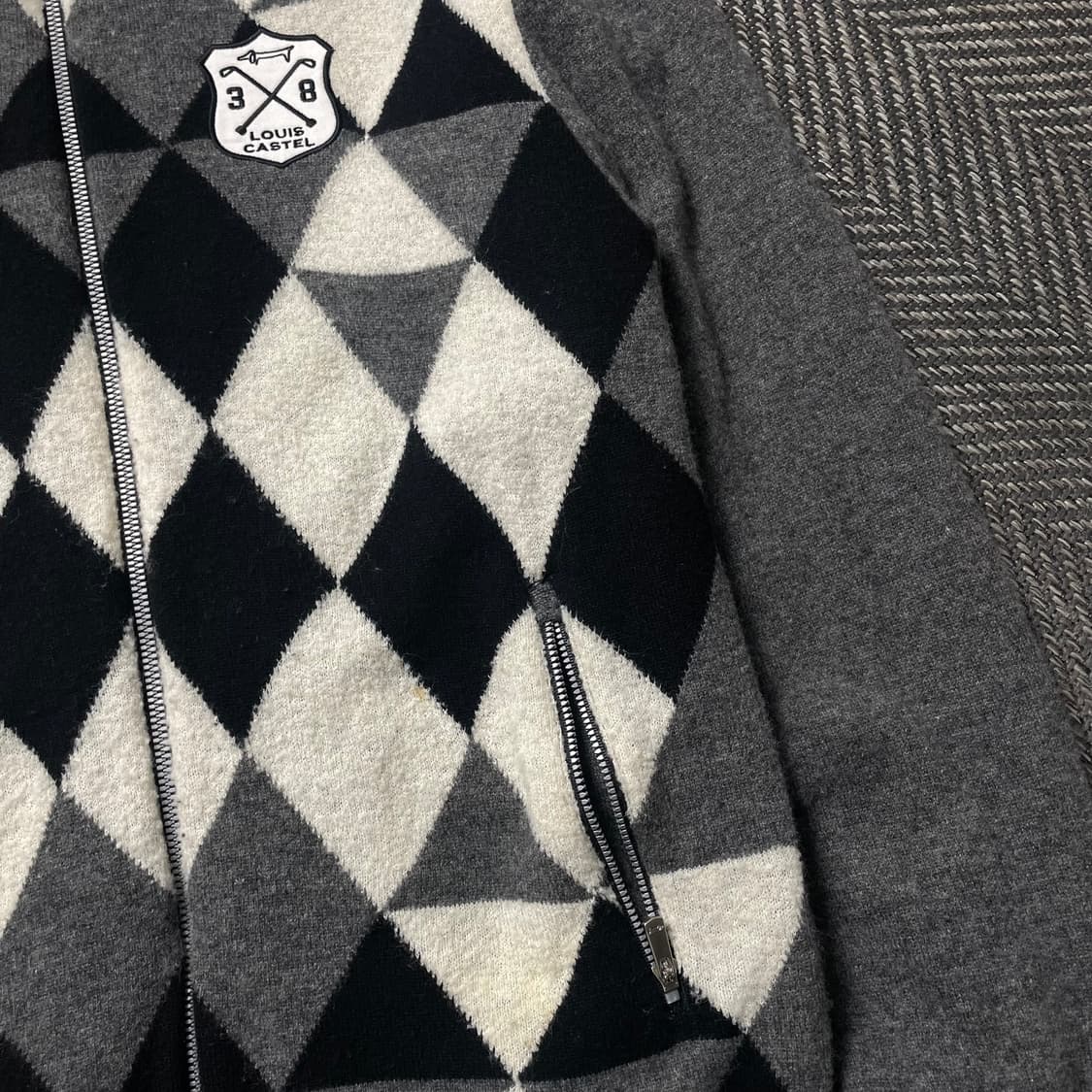 루이 까스텔 아가일 체크 패턴 니트 집업o 4974 상품이미지2