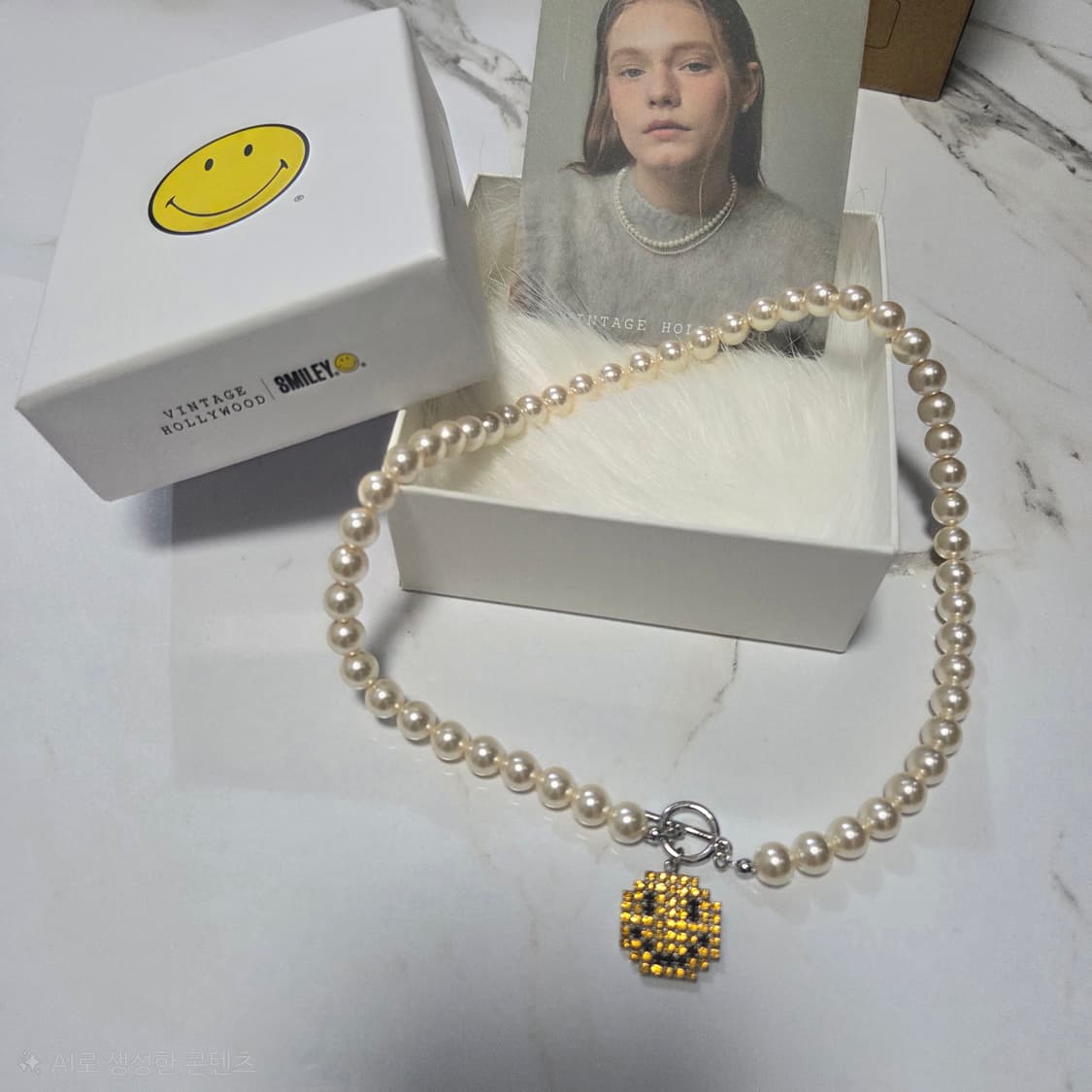 [빈티지헐리우드] 픽셀 스마일 진주목걸이 상품이미지7
