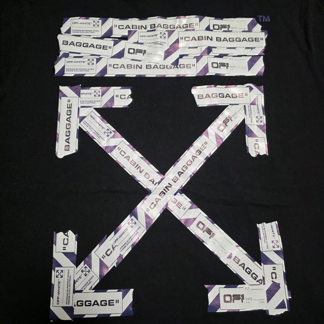 L) 오프화이트 에어포트 테이프 라운드 반팔 / OMAA038S20185 상품이미지4