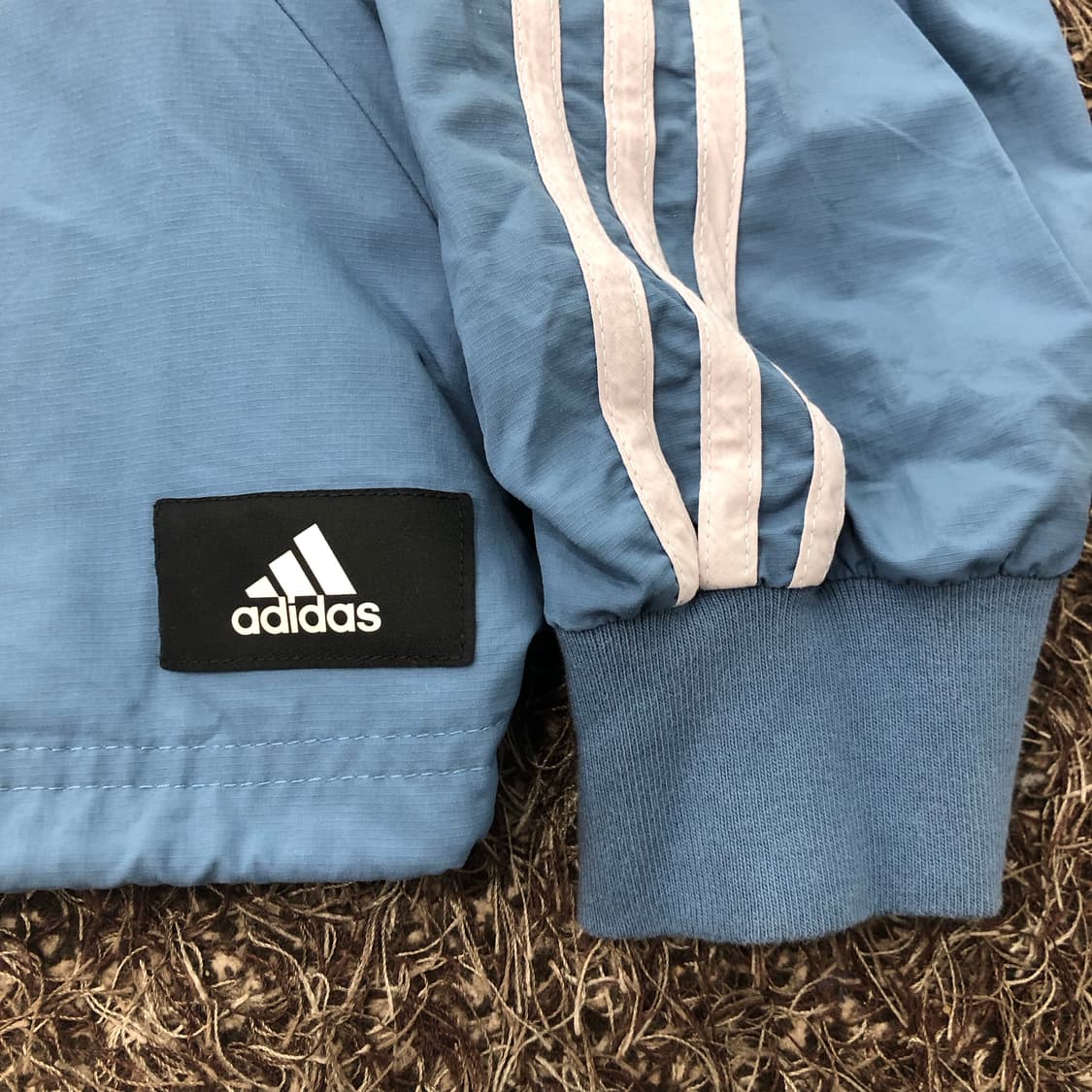 아디다스 삼선 후드 우븐 바람막이 블루 상품이미지3