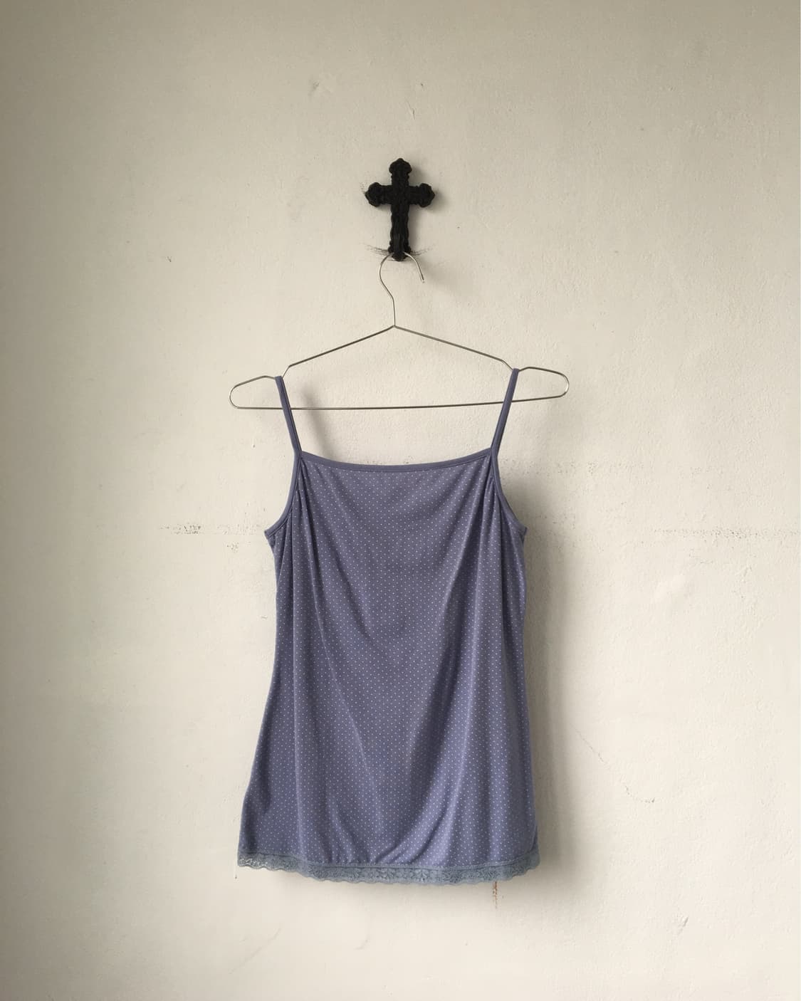 Lace trimming dot pattern sleeveless 상품이미지3