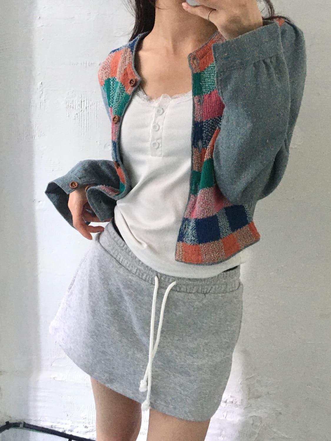 MISSONI 미쏘니 체크패턴 버튼 가디건 상품이미지1