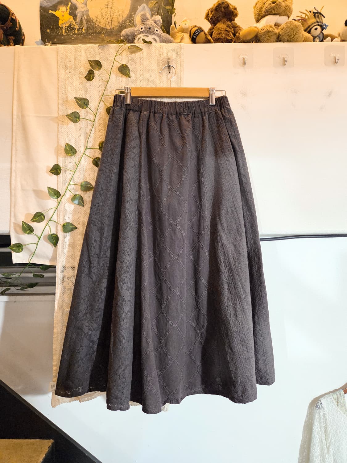 sm2 차콜 패치워크 롱스커트 상품이미지1