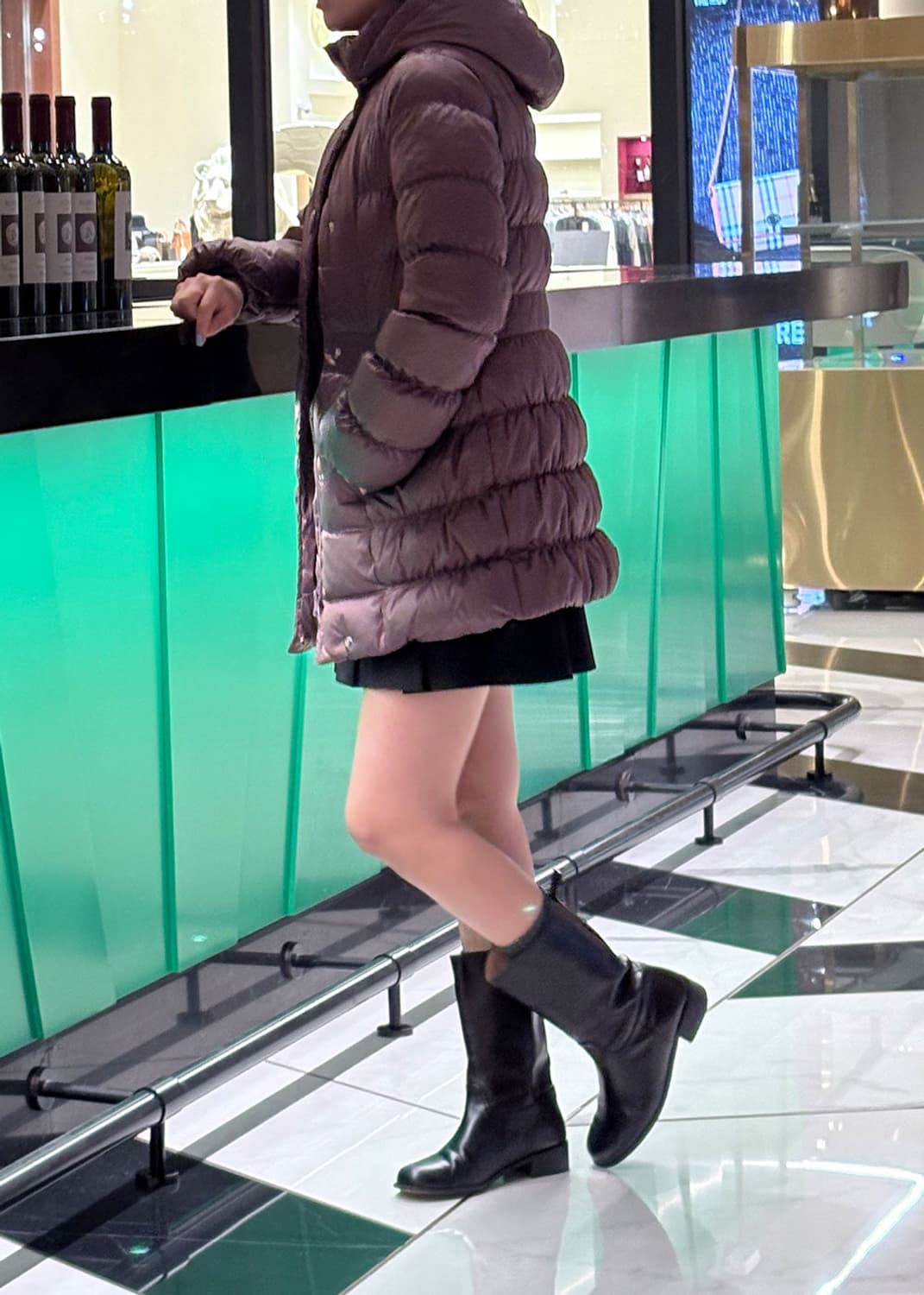 베네통 퍼플 더블버튼 미디패딩 상품이미지3