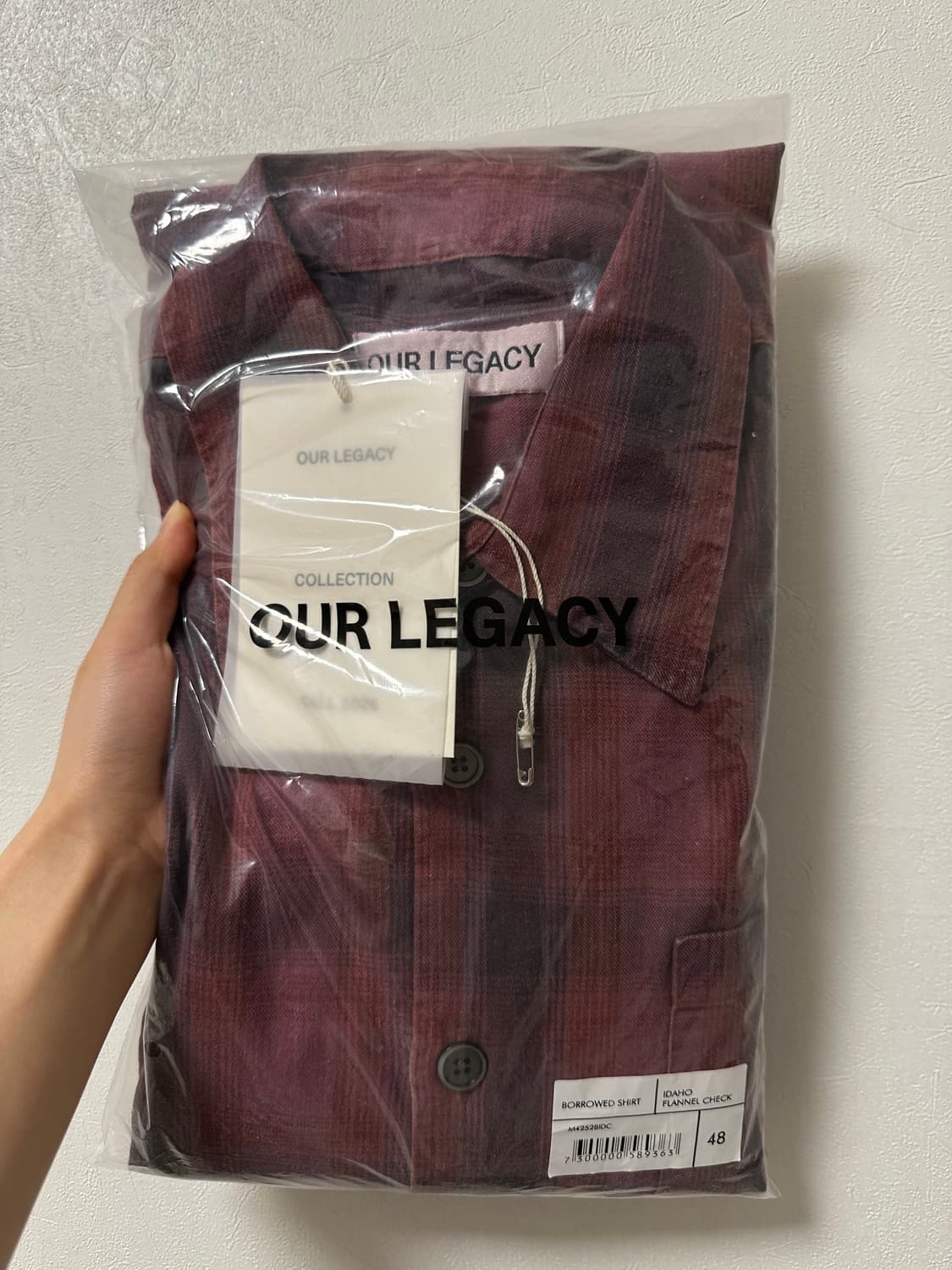 아워레가시 보로우드 셔츠 로와 플란넬 체크 핑크 그레이 상품이미지2