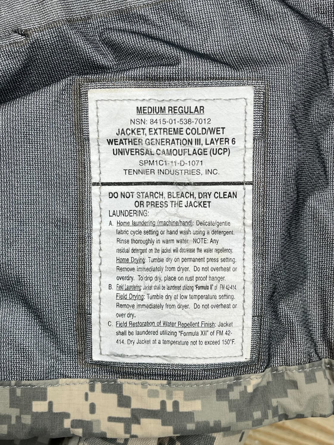 Us army gen III 레이어 6 acu 자켓 상품이미지7