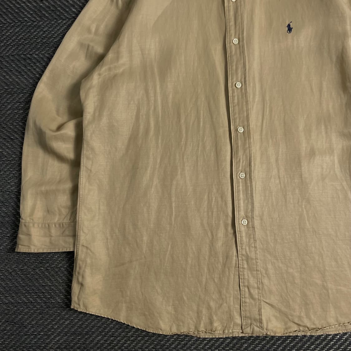 폴로 랄프로렌 포니 로고 실크 혼방 린넨 베이지 셔츠y 3603 상품이미지4