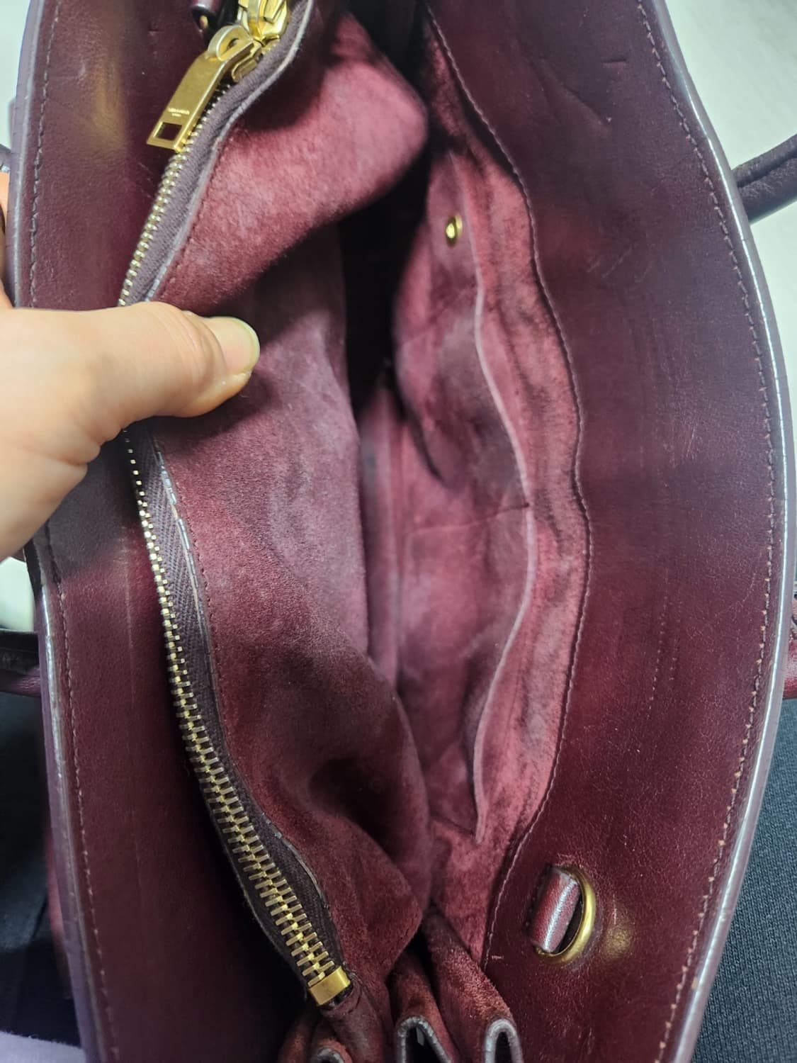 (정품)세인트 로랑 삭드쥬르 버건디 토드백 상품이미지8