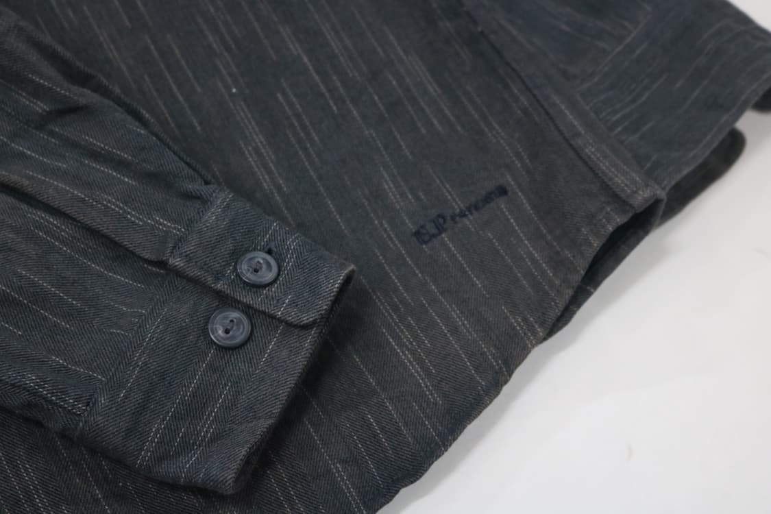 레노마 빈티지 차콜 스트라이프 하프 집업 셔츠 상품이미지5