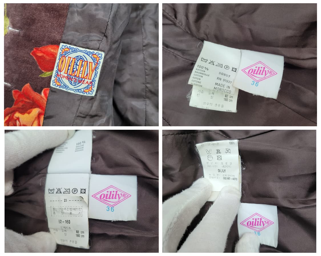 OILILY 오일릴리 플라워 벨벳 자켓 36 사이즈 상품이미지8