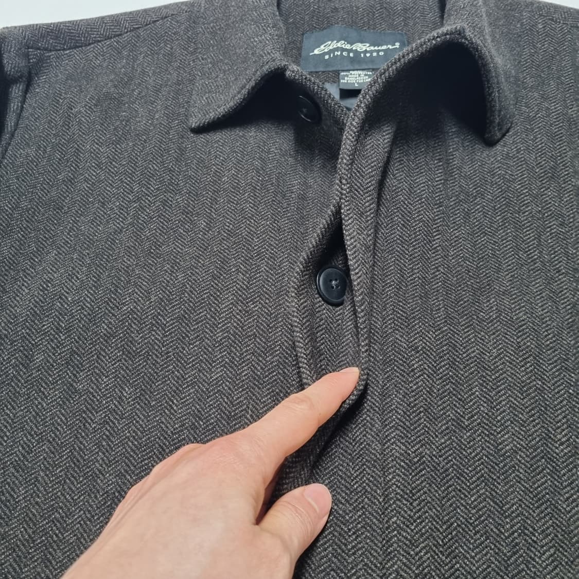 빈티지 에디바우어 헤링본 오버사이즈 코트 - L 상품이미지7