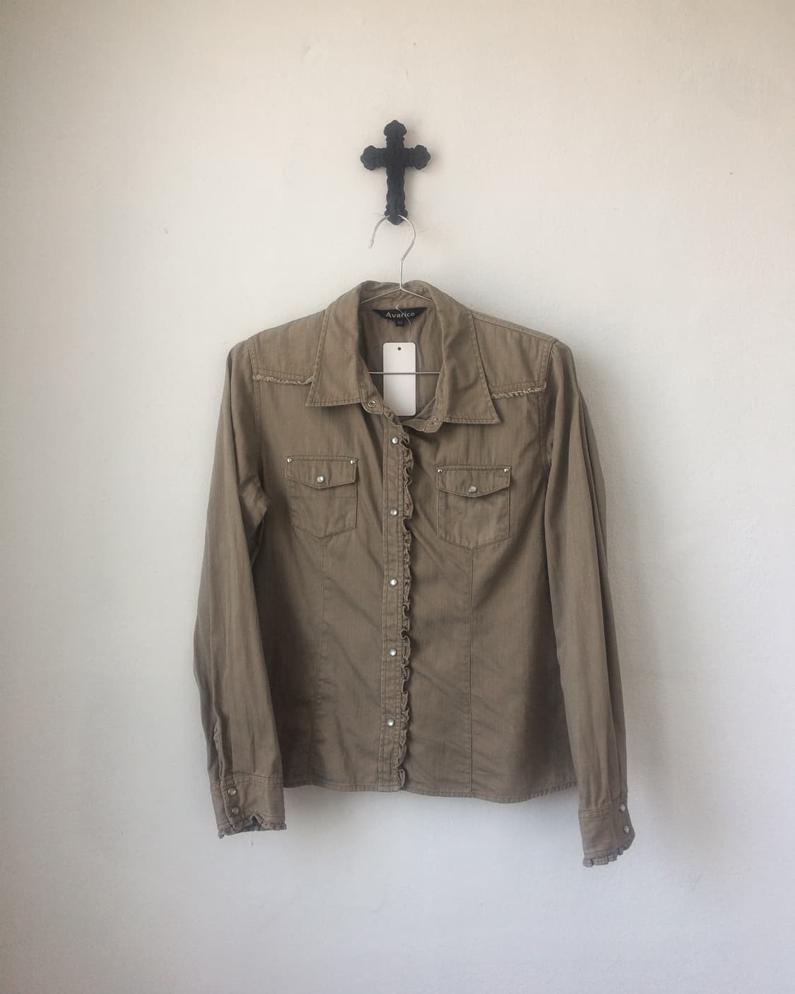Frill point western mood shirt 상품이미지1