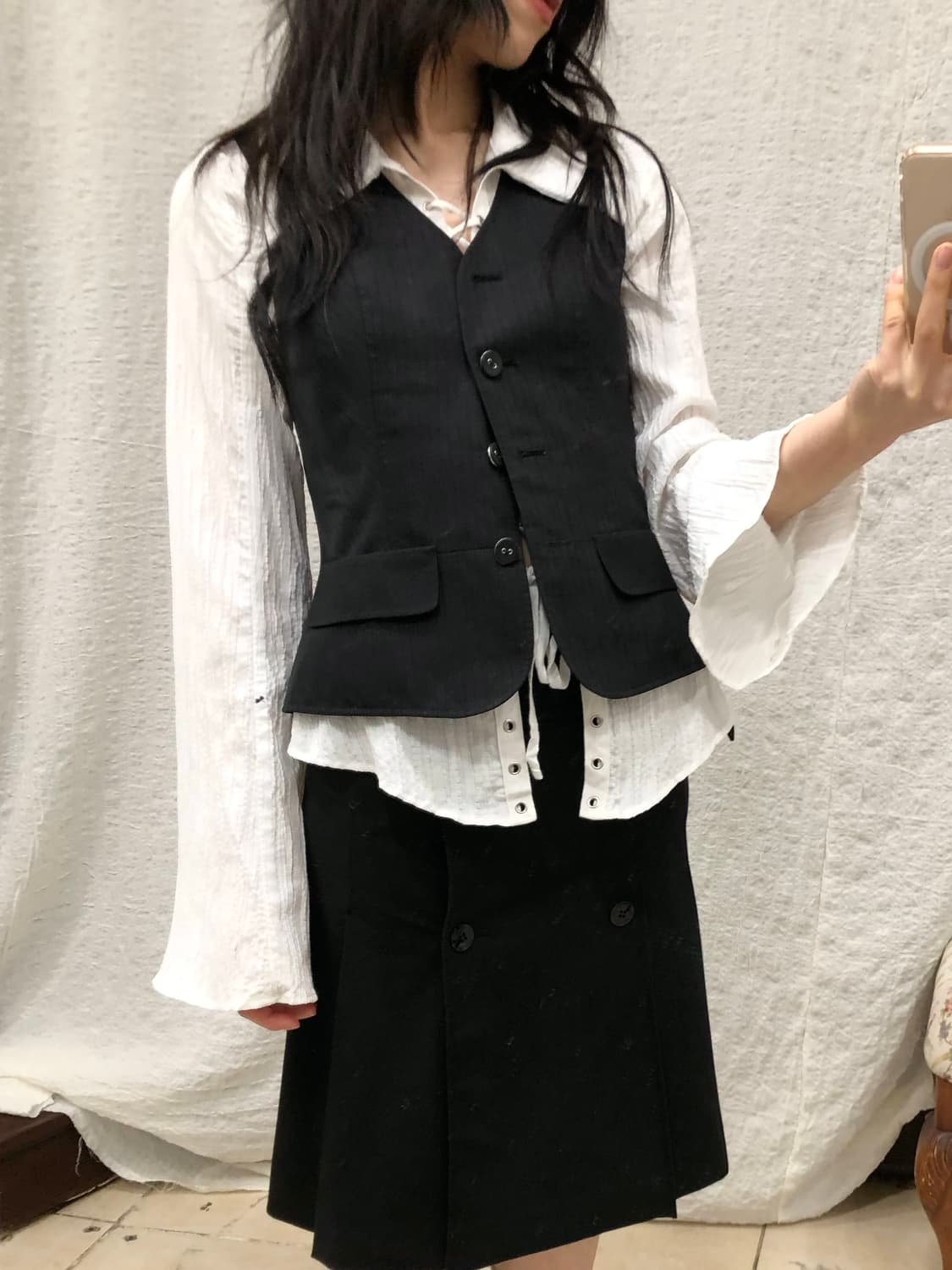 Black chic vest 상품이미지5