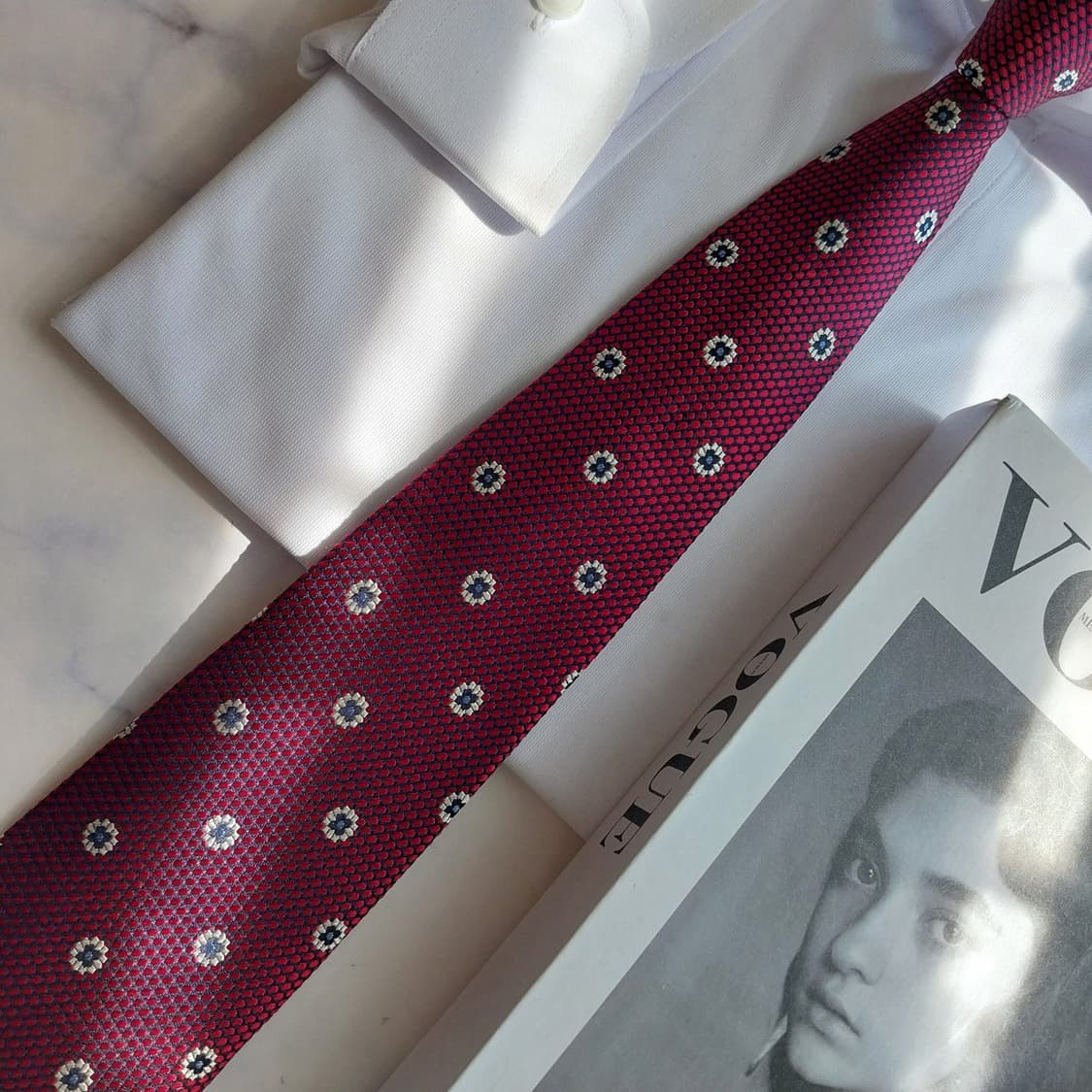 제냐 실크 레드 플라워 자카드 넥타이 8.9cm A+등급 K2500
 상품이미지6