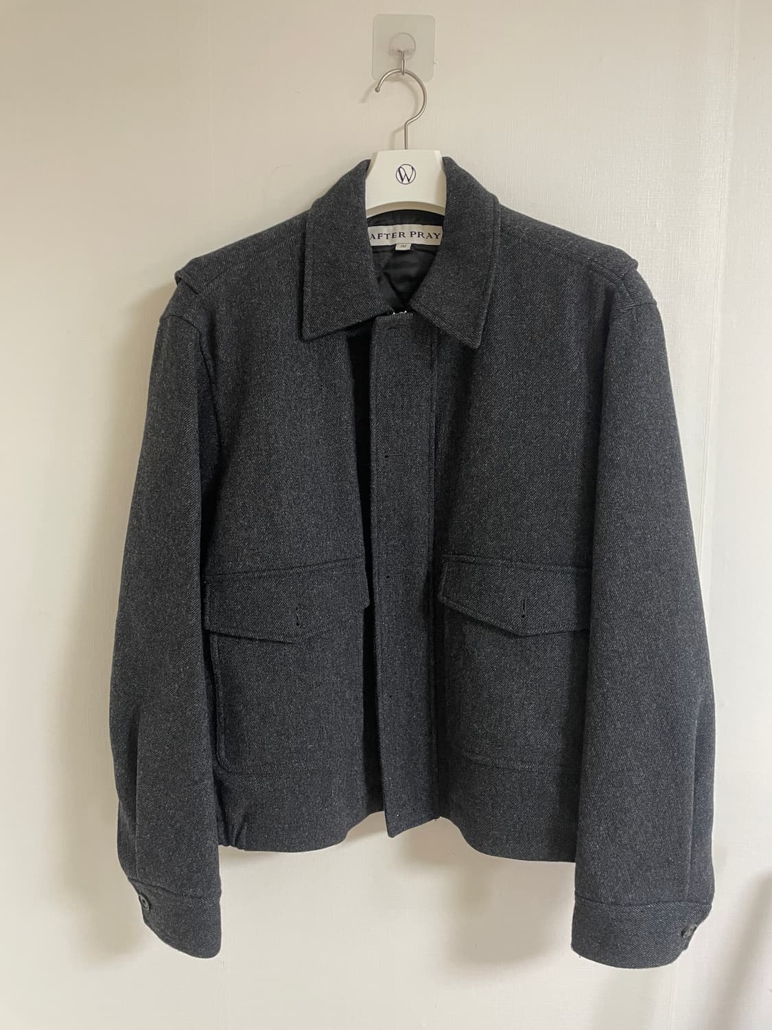 [M] 애프터프레이 클래식 A-2 울 블루종 차콜 상품이미지2