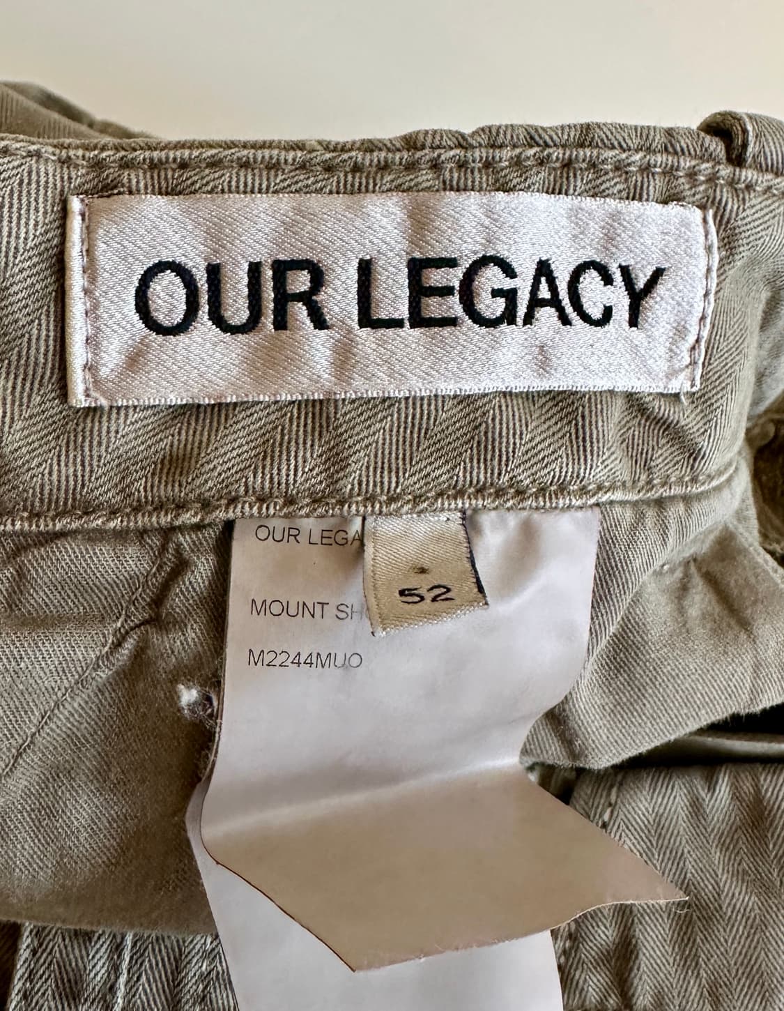 아워레가시 마운트 쇼츠 올리브 헤링본 52사이즈 신품급 카고 상품이미지9