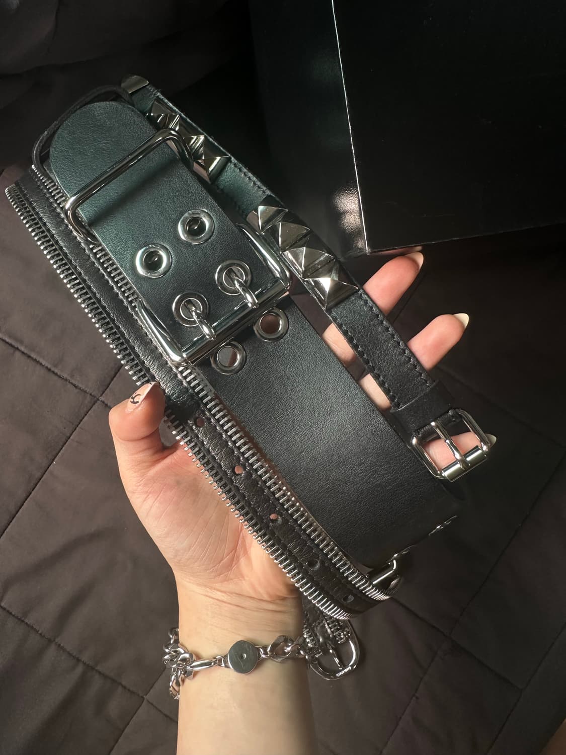 18ss 알렉산더왕 더블 지퍼 스터드 벨트 상품이미지5