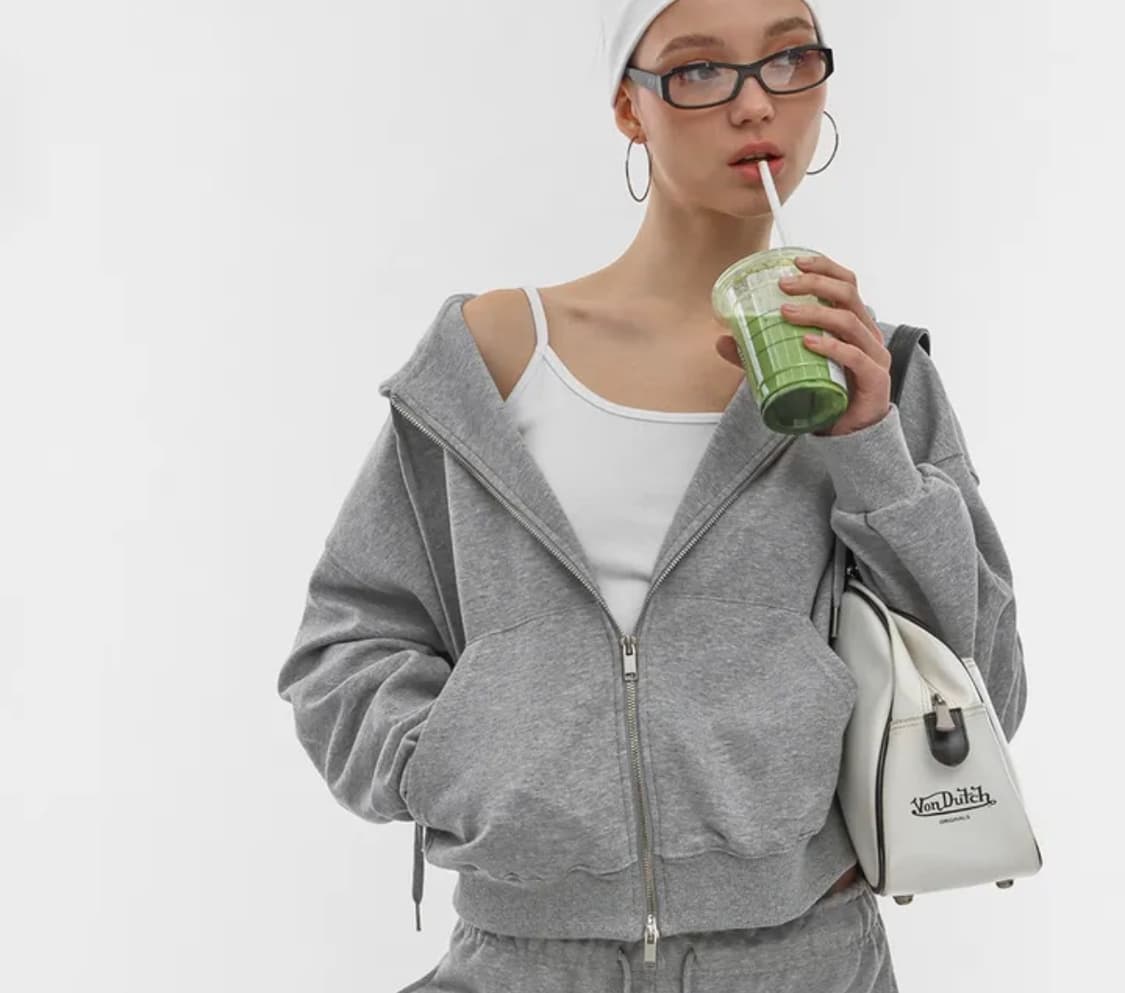 블랙업 에어스웨트 루즈핏 후드집업 멜란지그레이 상품이미지1