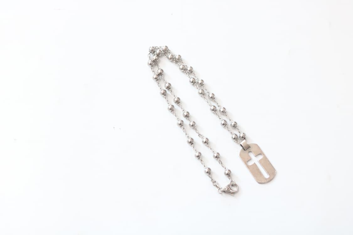 돌체앤가바나 빈티지 크로스 도그택 볼체인 목걸이 상품이미지5