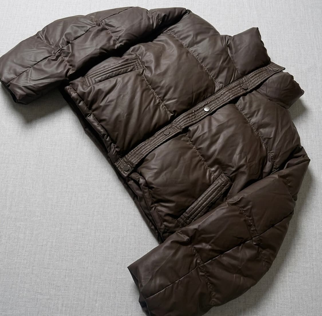 여성 크롭 브라운 패딩 (S) 상품이미지1