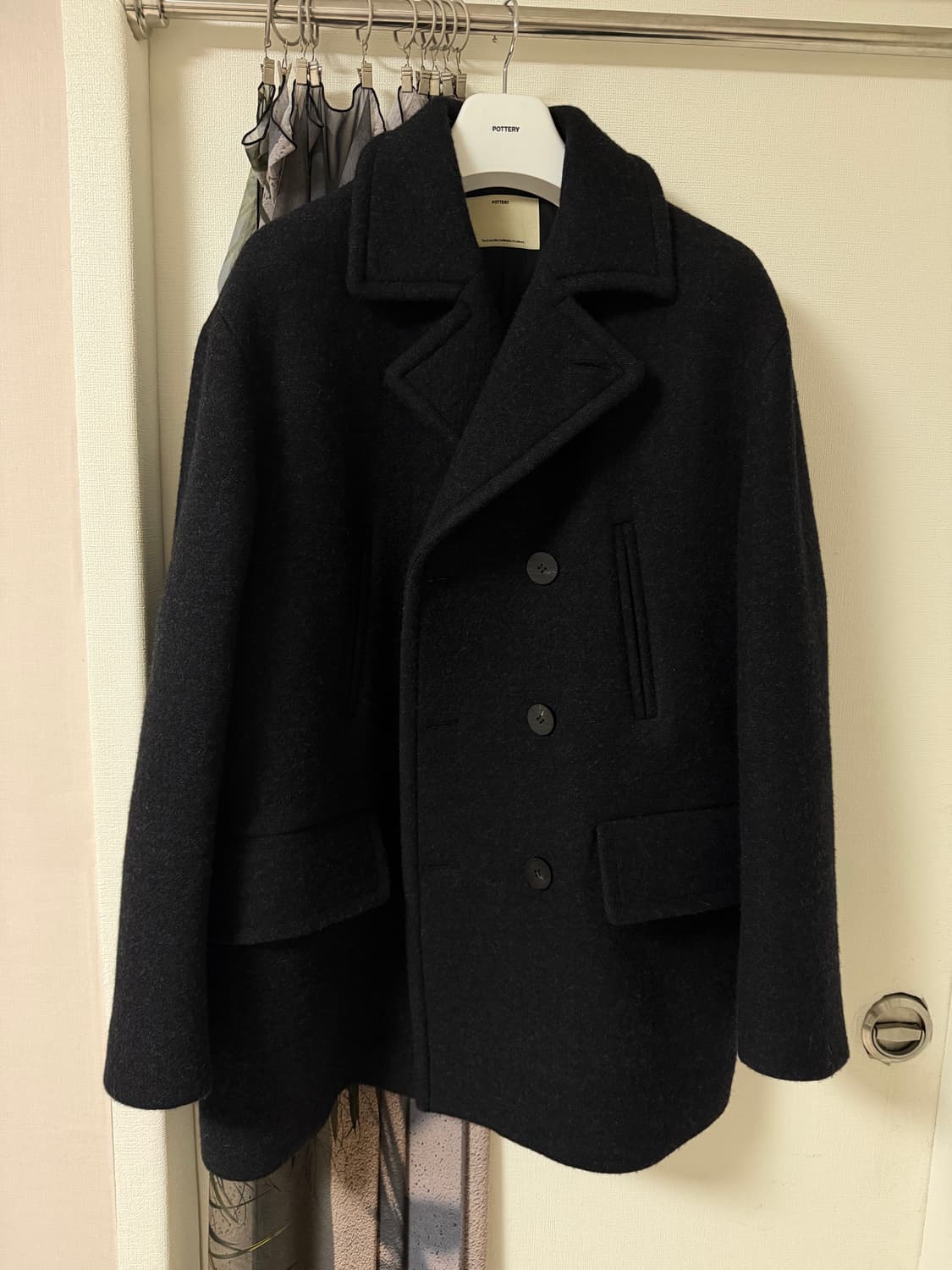 25fw 포터리 멜튼 울 피코트 블랙 3 상품이미지3