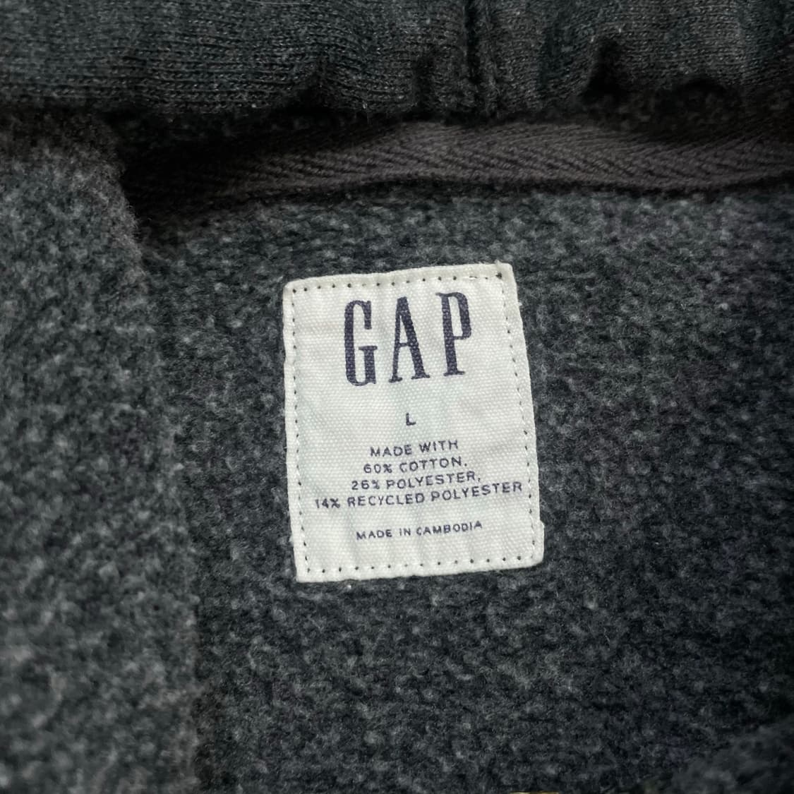 갭 Gap 스펠 로고 후드집업 차콜 상품이미지3