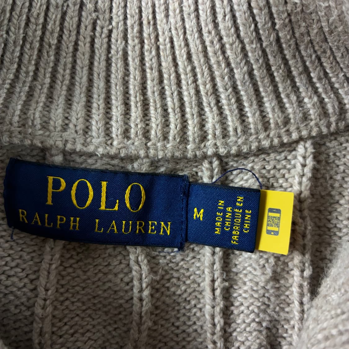 Polo  폴로 랄프로렌 신형 자수 코튼 베이지 반집업 니트 상품이미지5