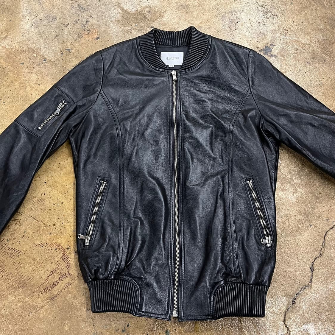 [정품/77] 헤스티지 양가죽 블루종 자켓 b14 상품이미지3